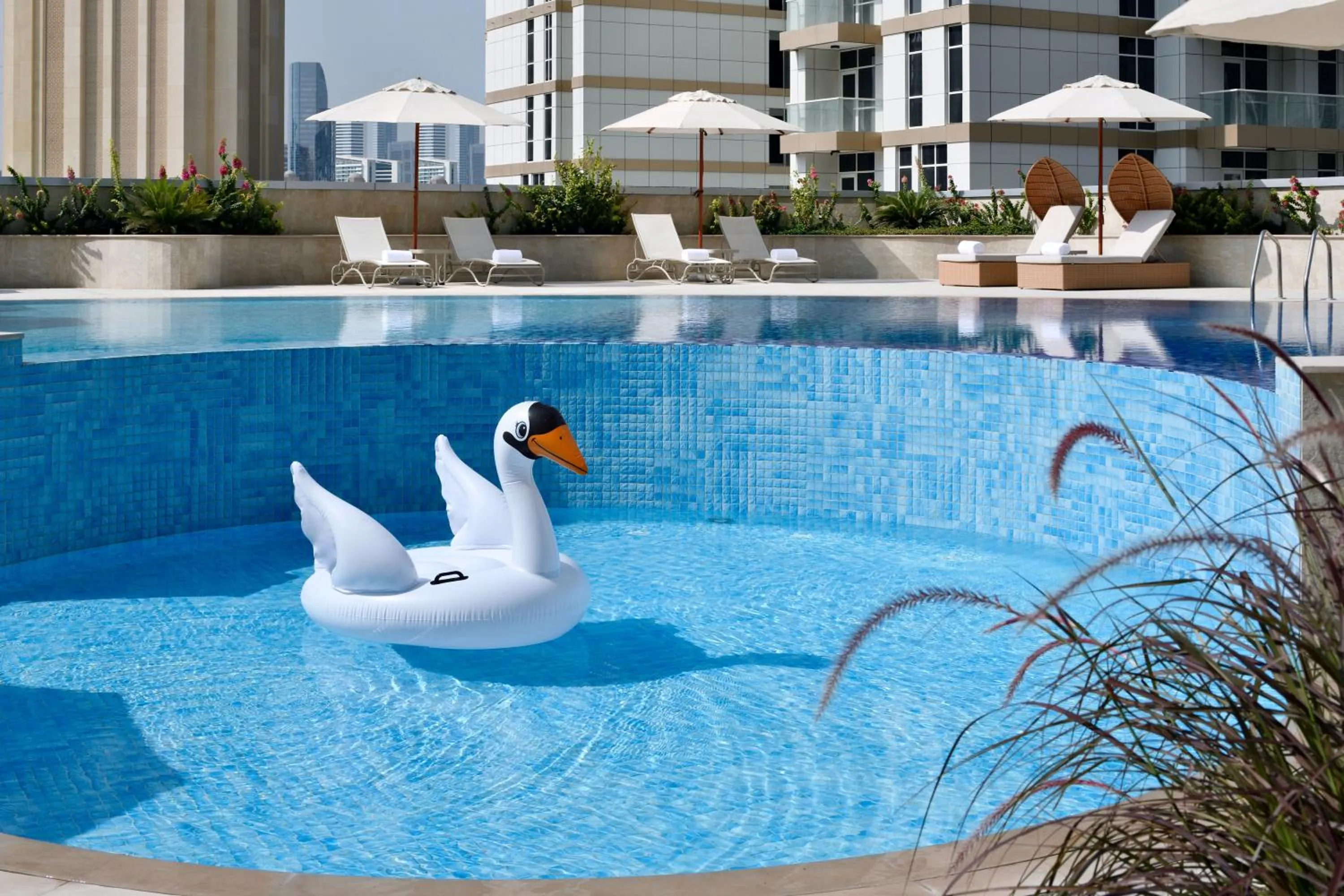 Swimming pool in Mövenpick Hotel Apartments Downtown Dubai