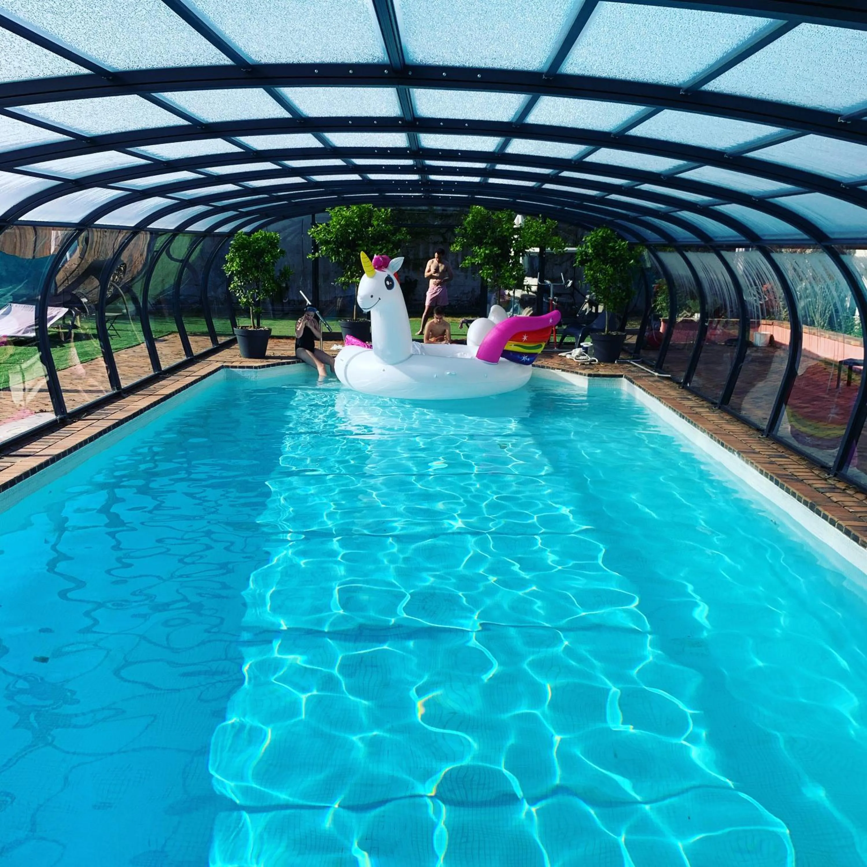 Pool view in ORANGERIE de CHATEL-Selection FIGARO & ELLE Magazine