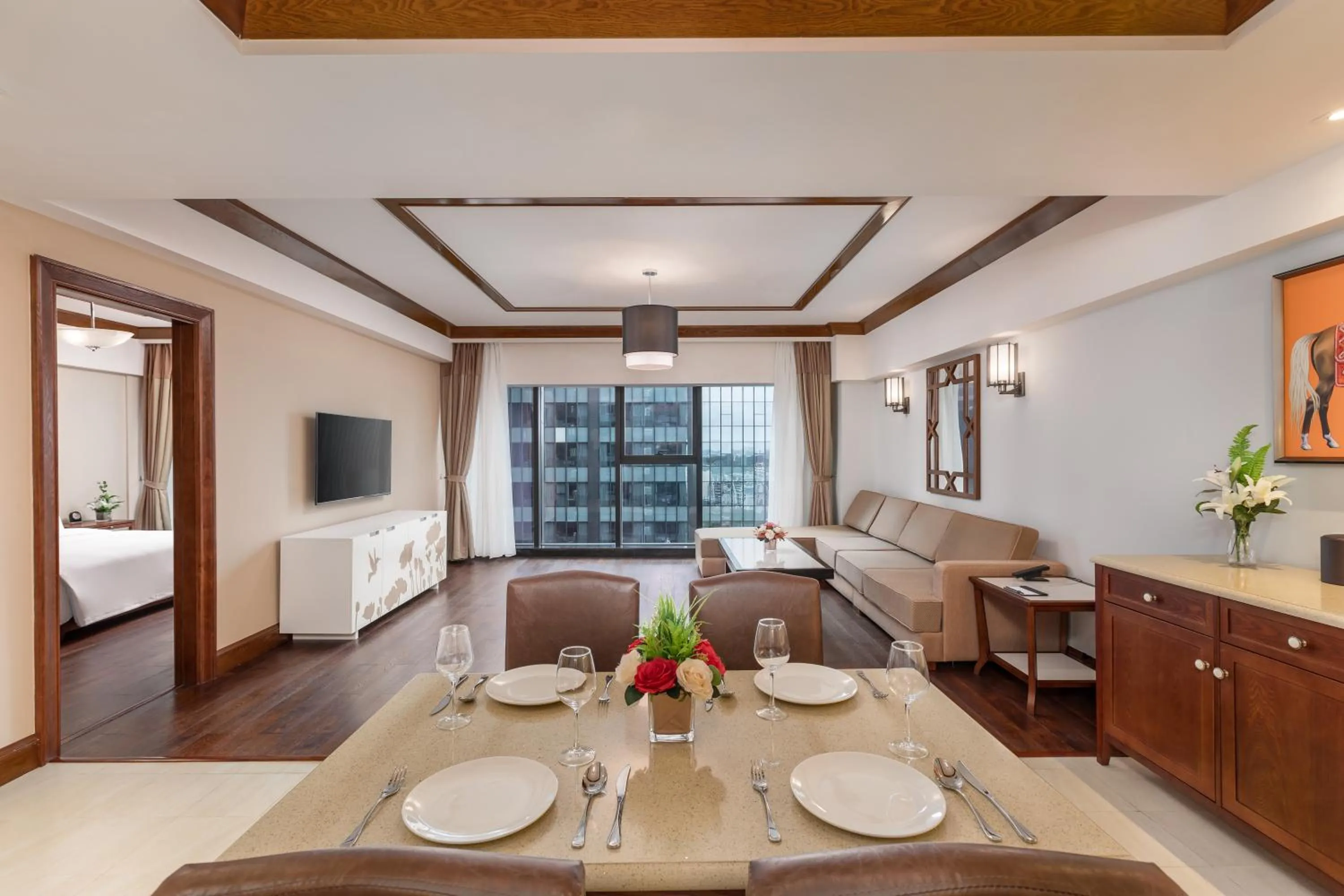 Dining area in Kantharyar Serviced Apartment
