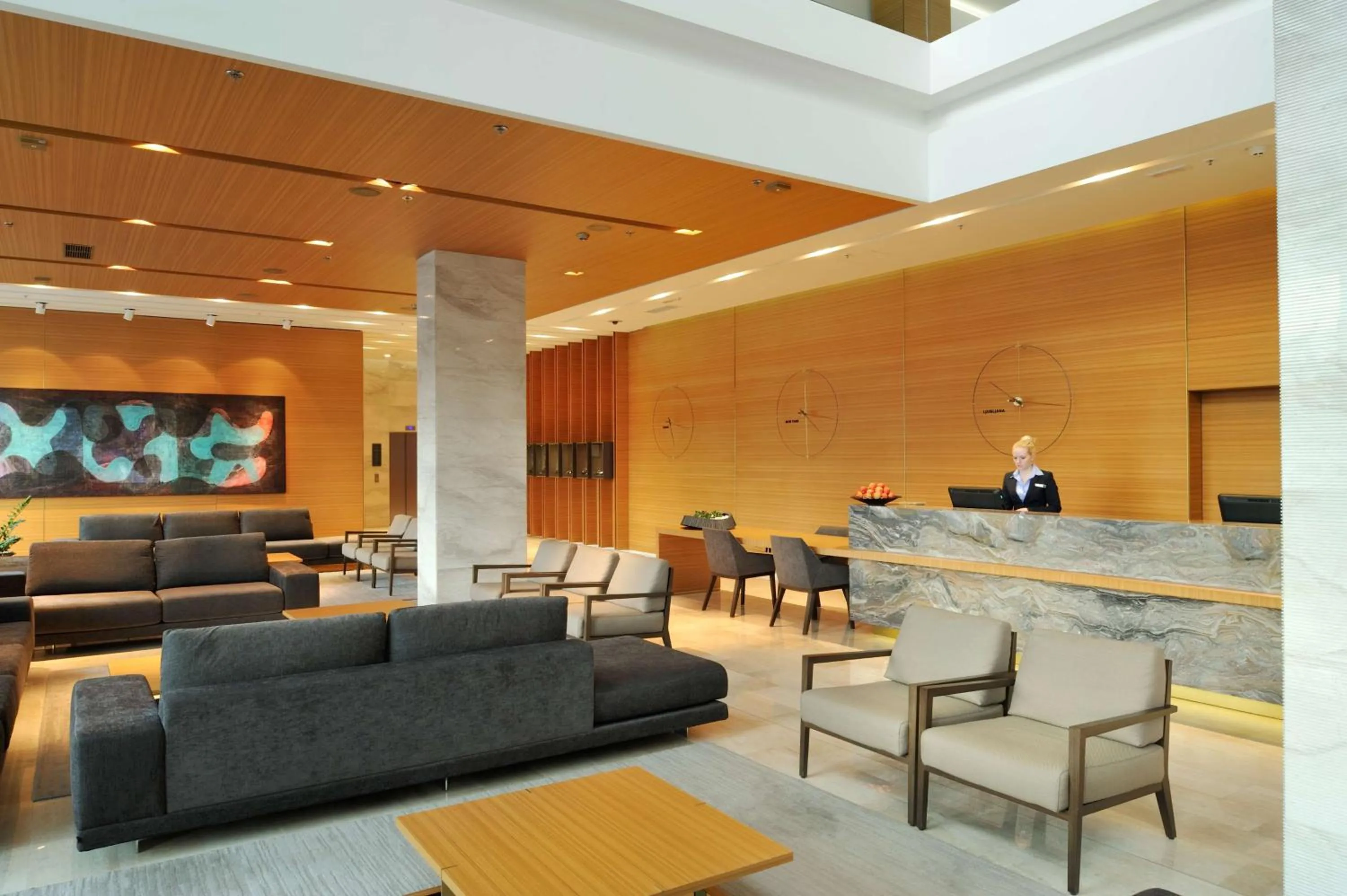 Lobby or reception in Radisson Blu Plaza Hotel Ljubljana