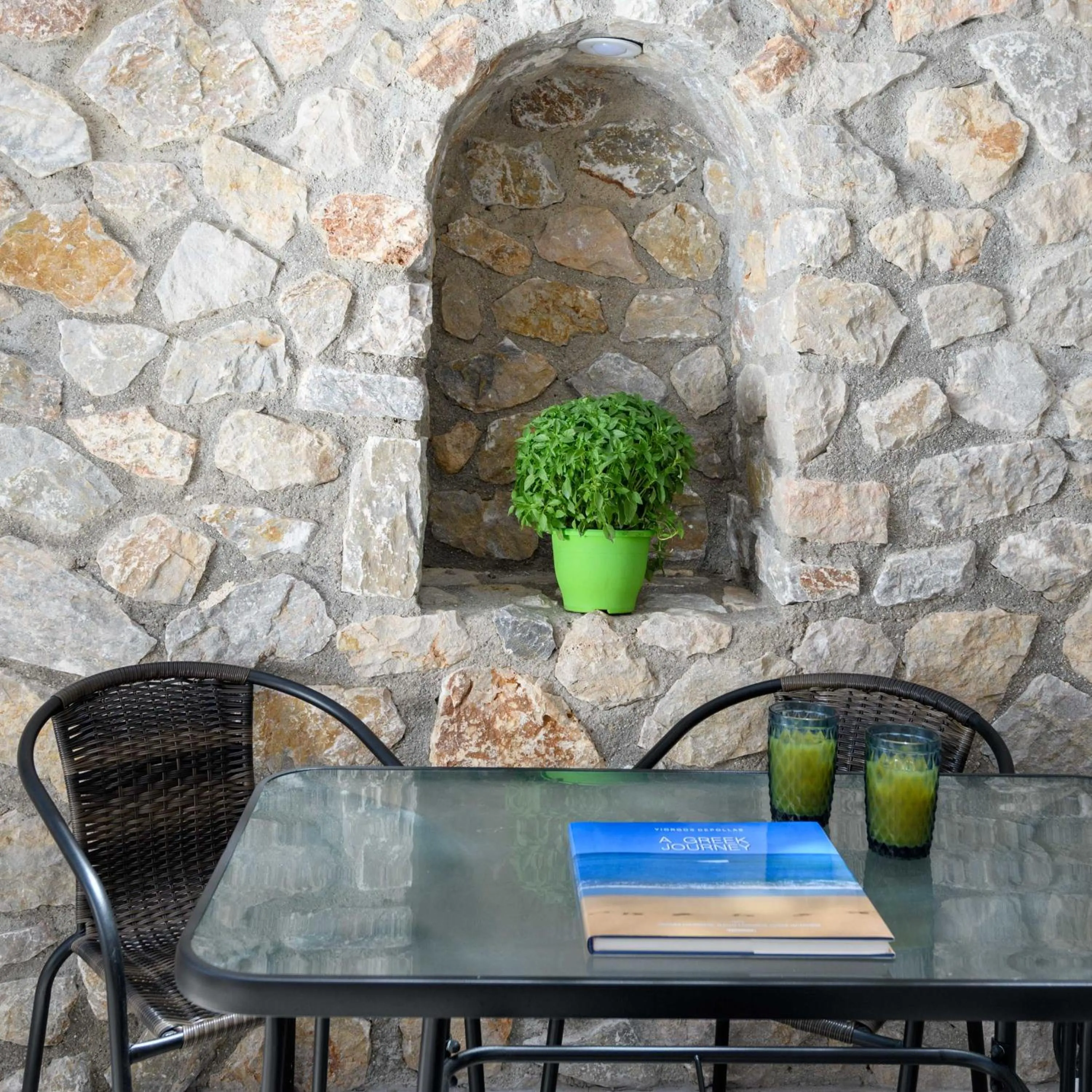 Patio in Elia Residences Santorini