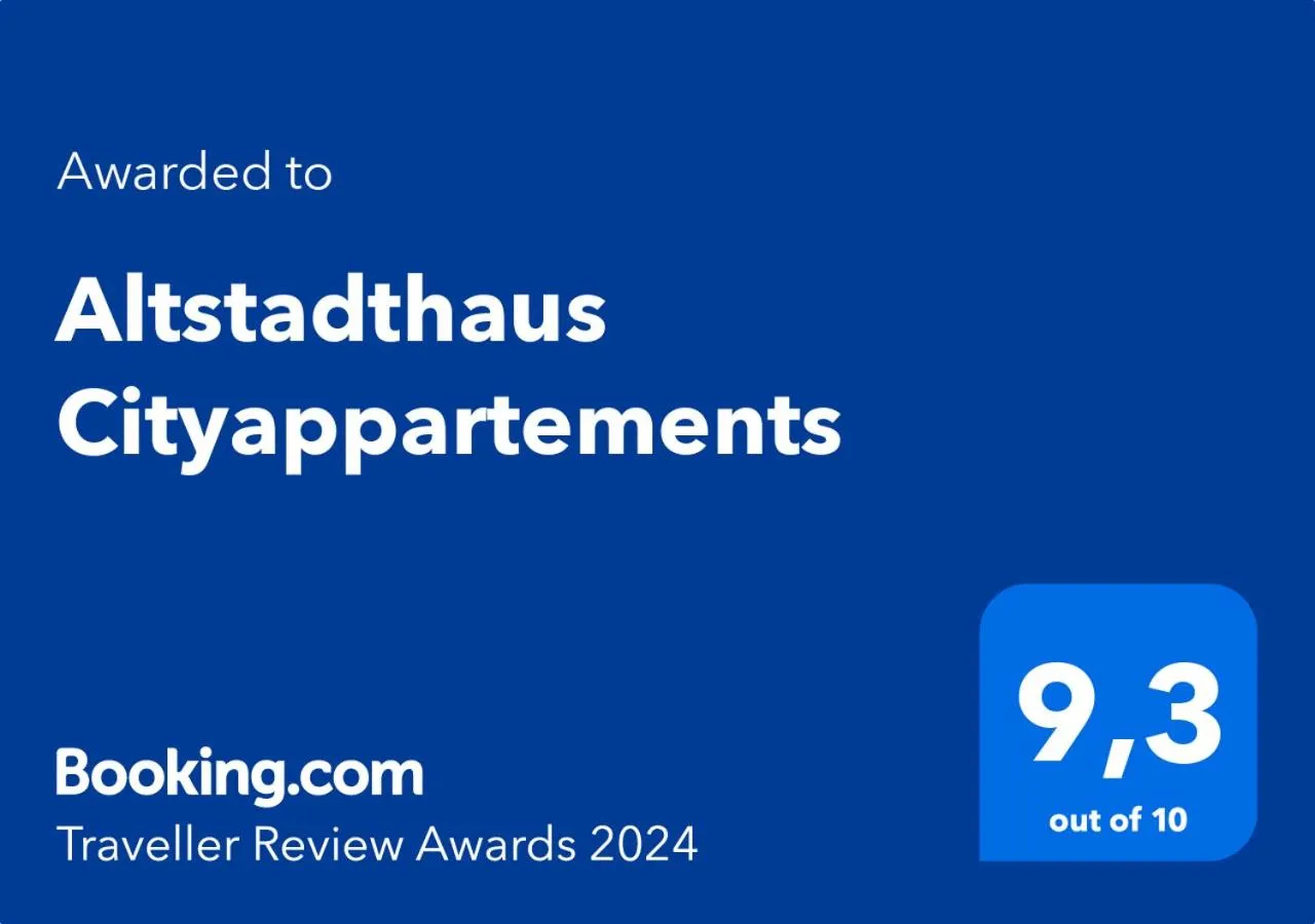 Certificate/Award in Altstadthaus Cityappartements