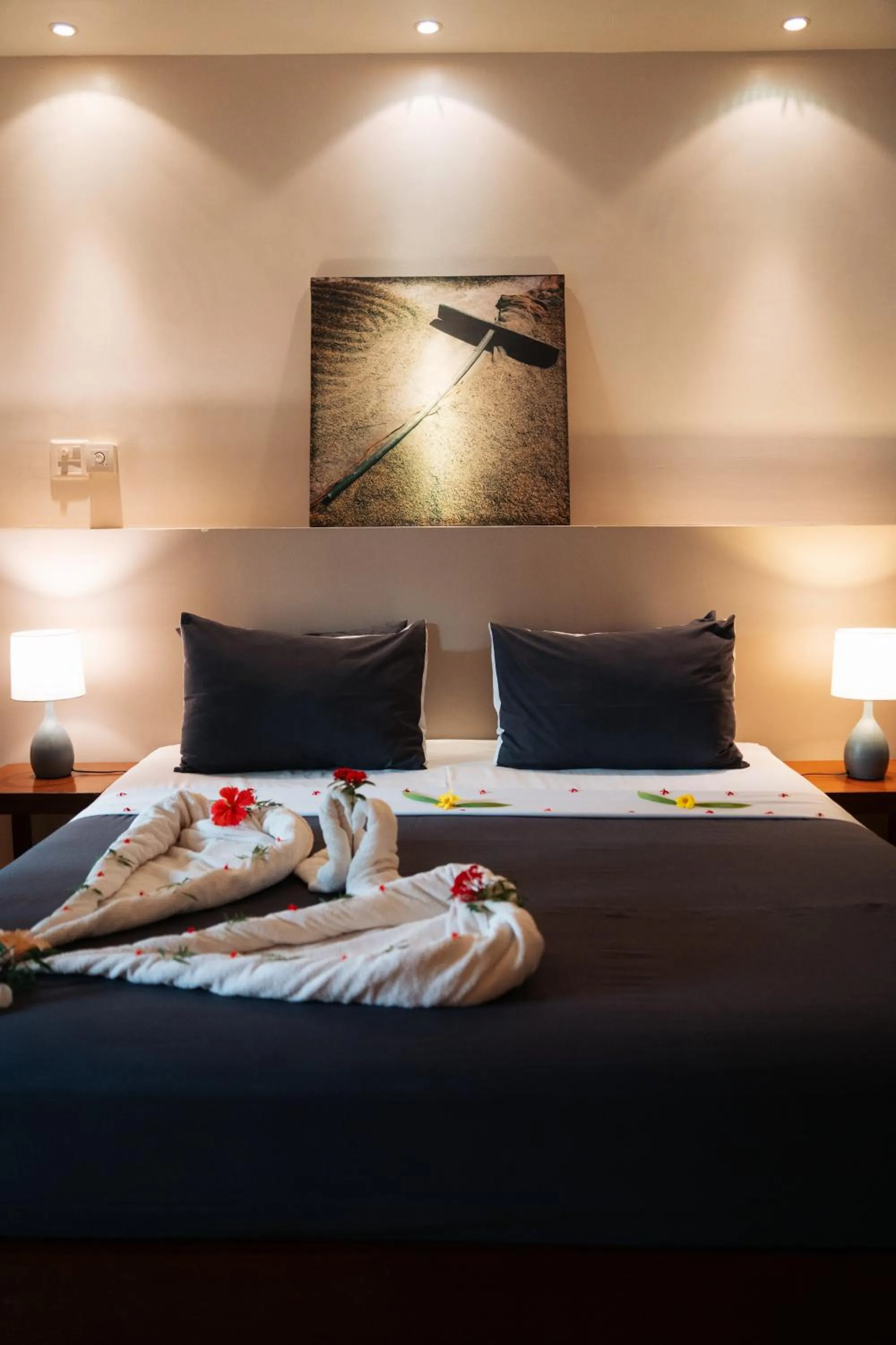 Bed in Battambang Resort