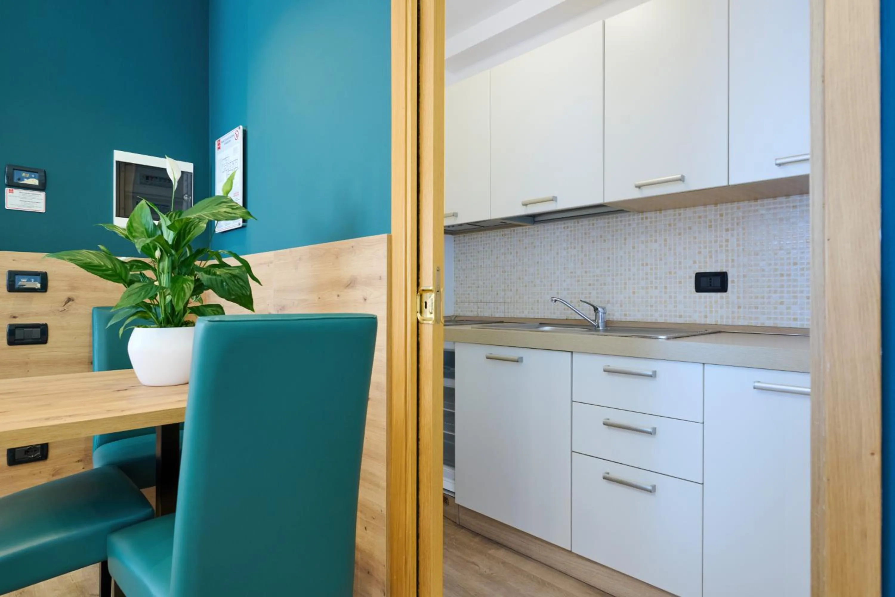 Kitchen or kitchenette in Residence Hotel Miralago