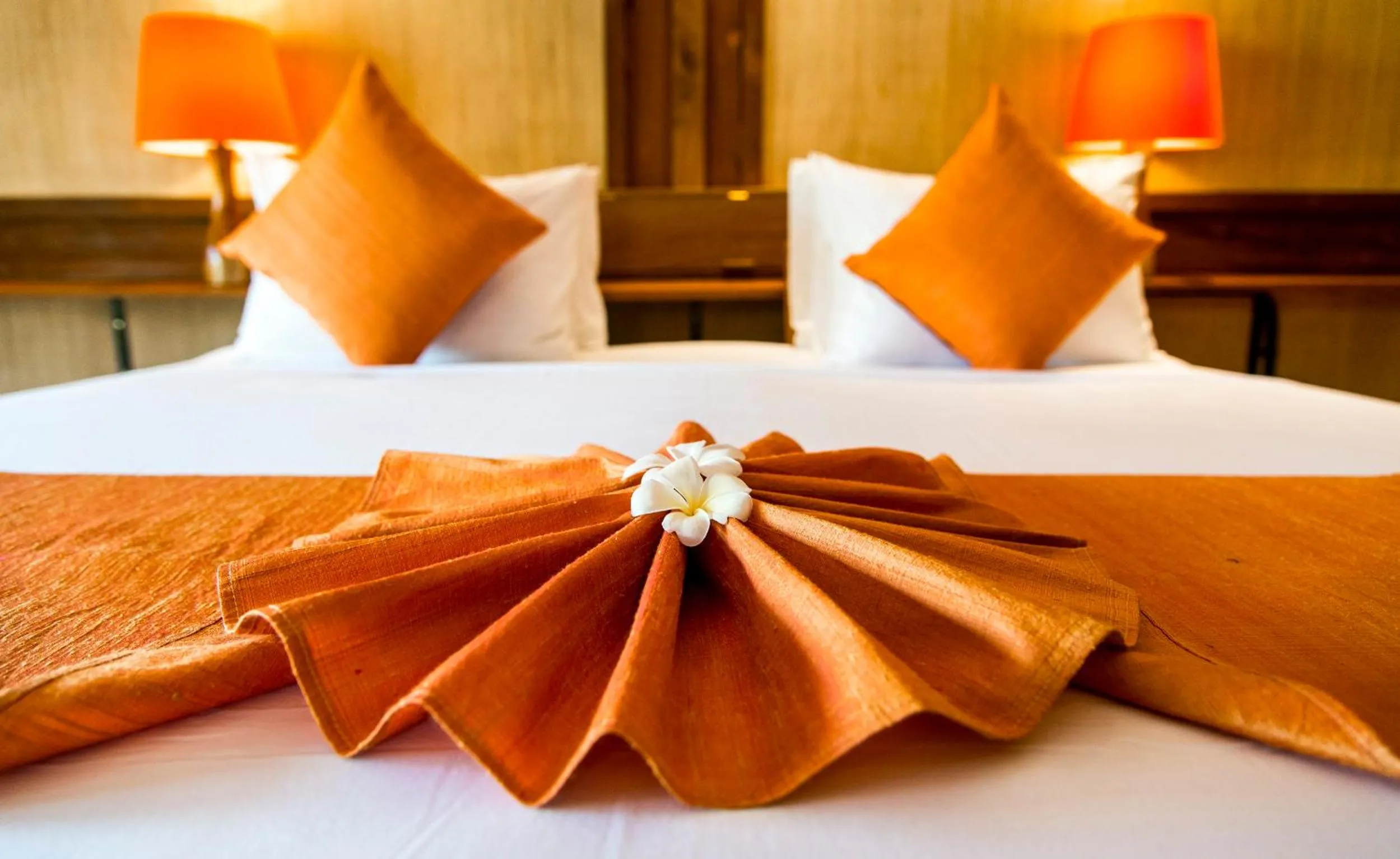 Decorative detail, Bed in Maisons Wat Kor