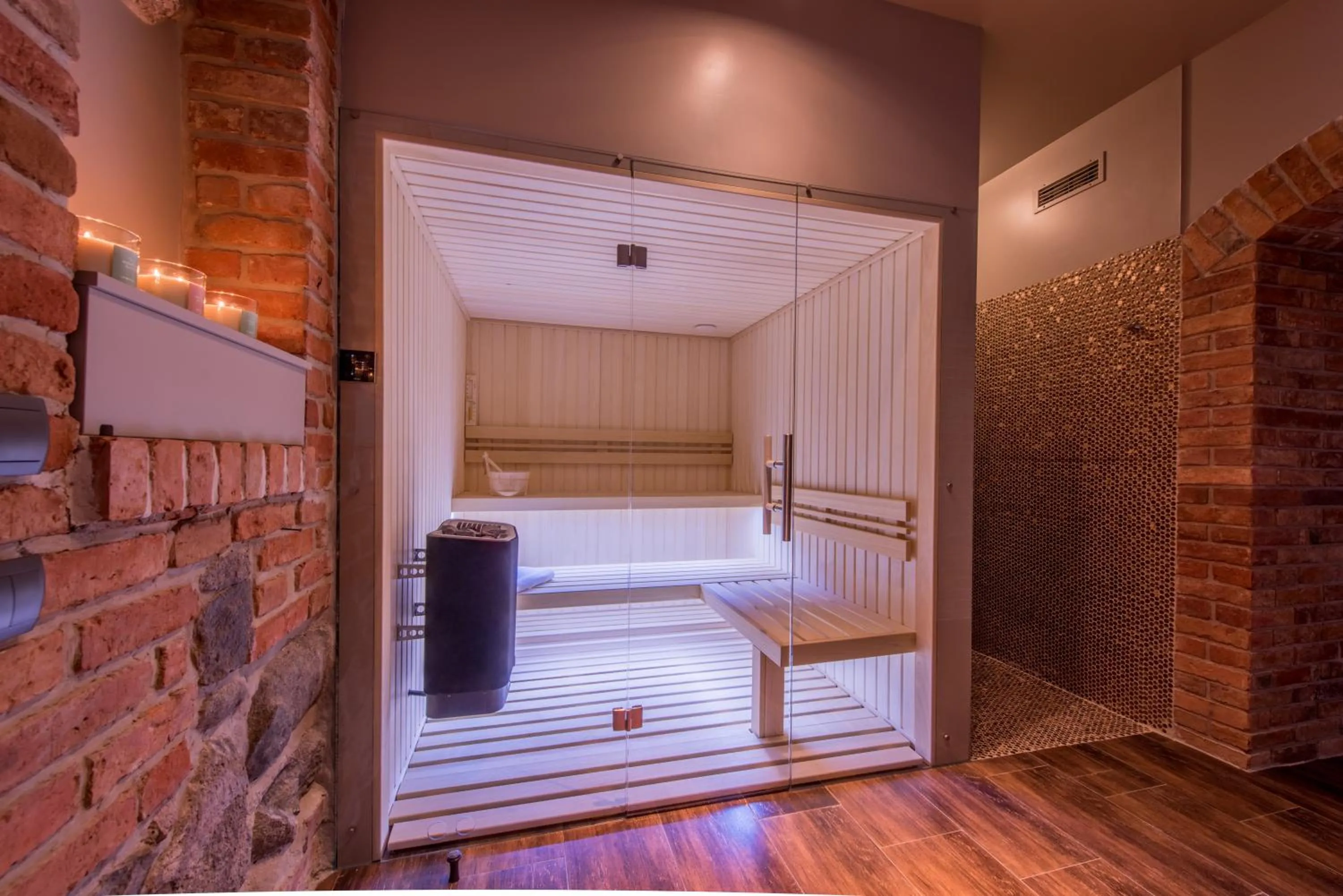 Sauna, Bed in Pałac Warlity