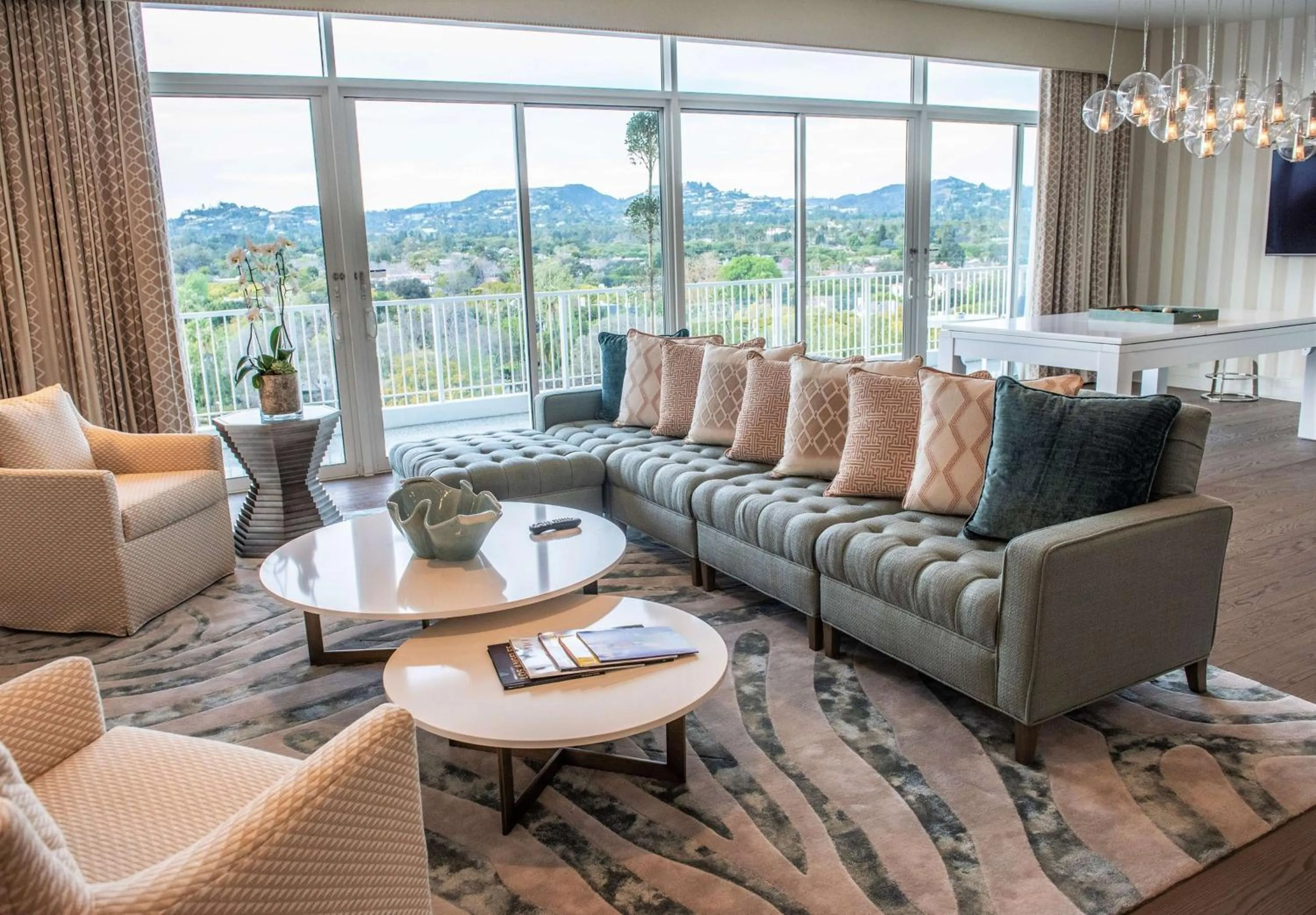 Living room in The Beverly Hilton
