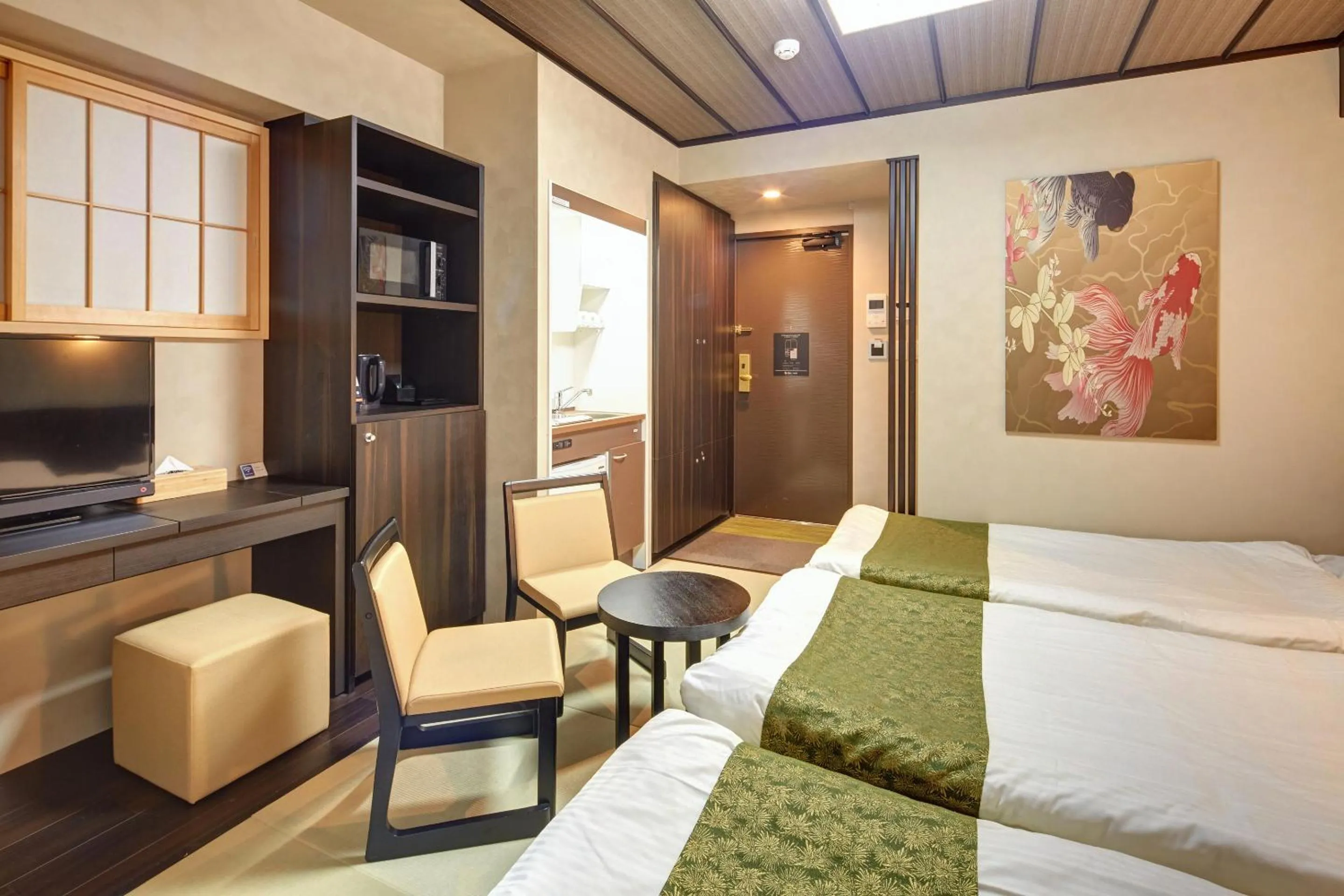 Living room, Bed in Hotel Amaterrace Nippombashi-higashi