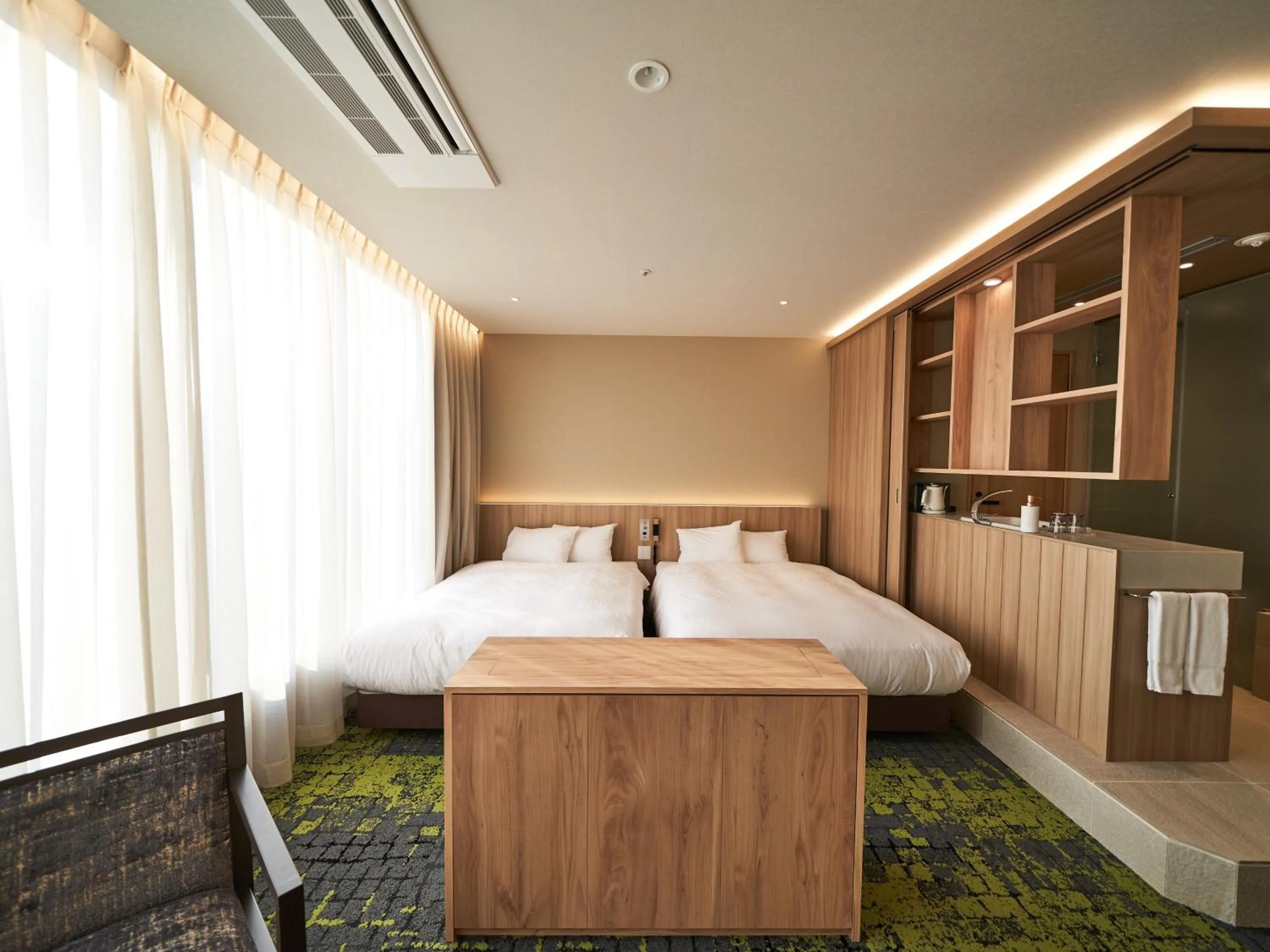 Photo of the whole room, Bed in WeBase TAKAMATSU