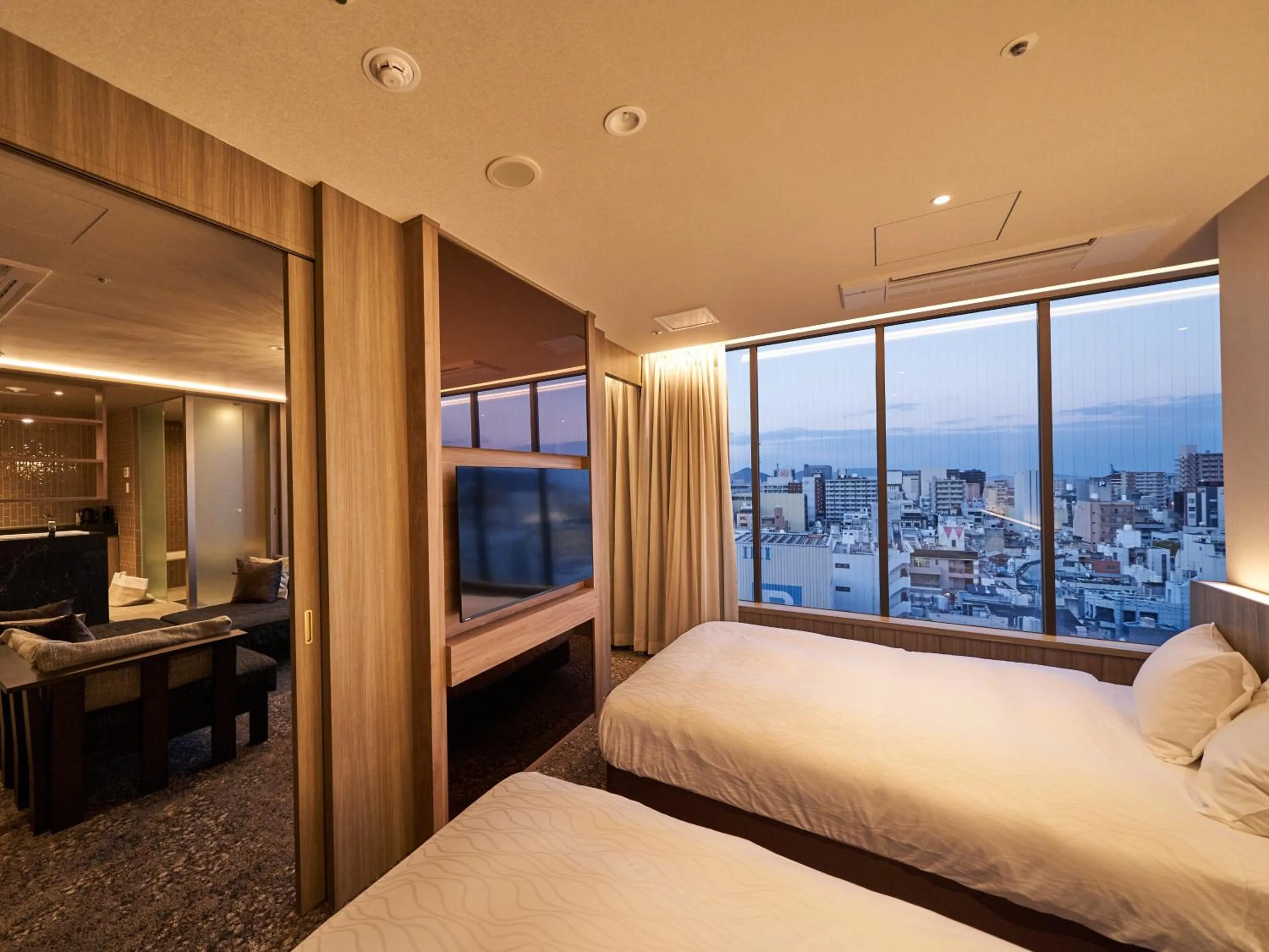 Photo of the whole room, Bed in WeBase TAKAMATSU