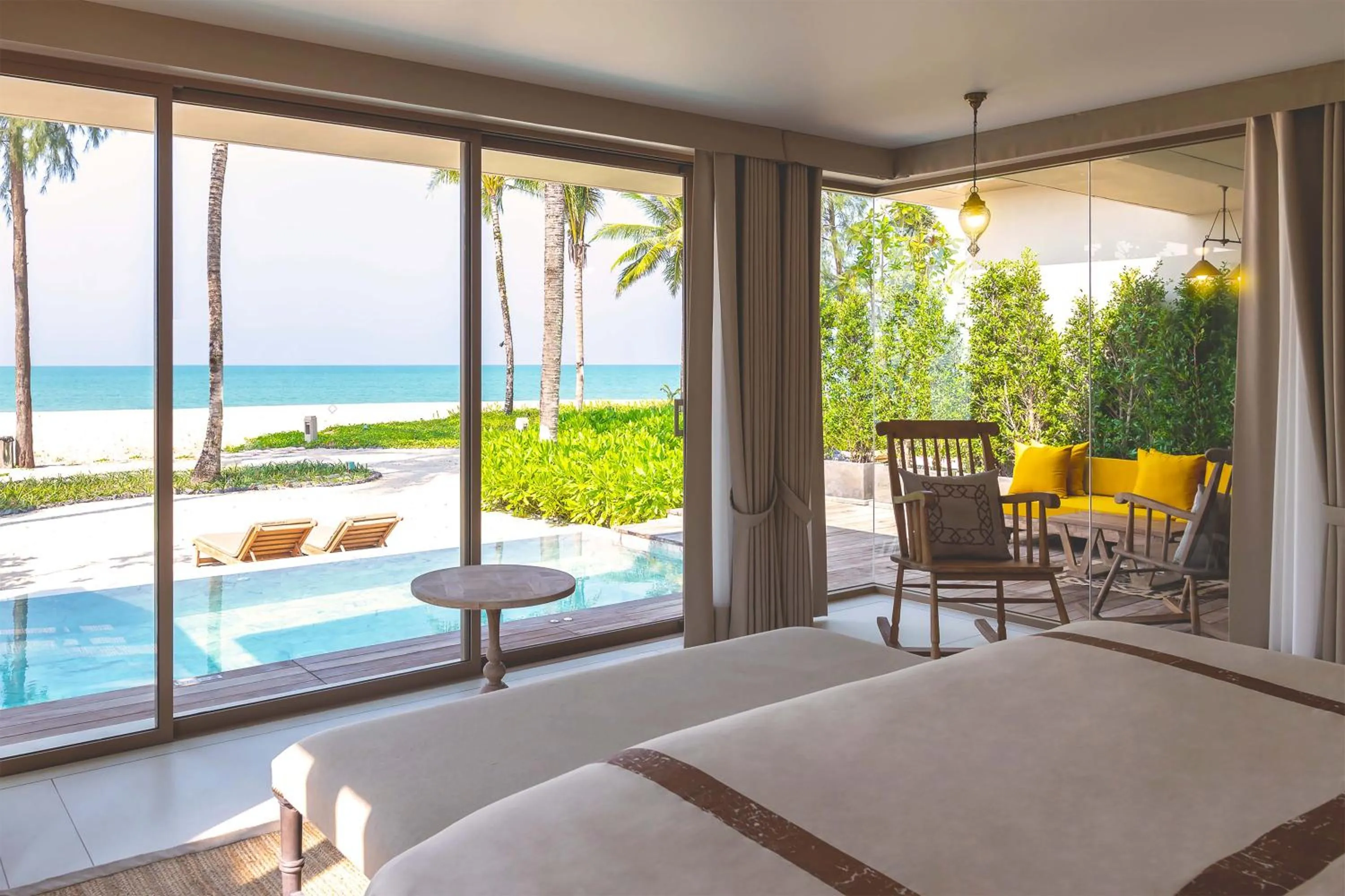 Pool view, Bed in Devasom Khao Lak Beach Resort & Villas