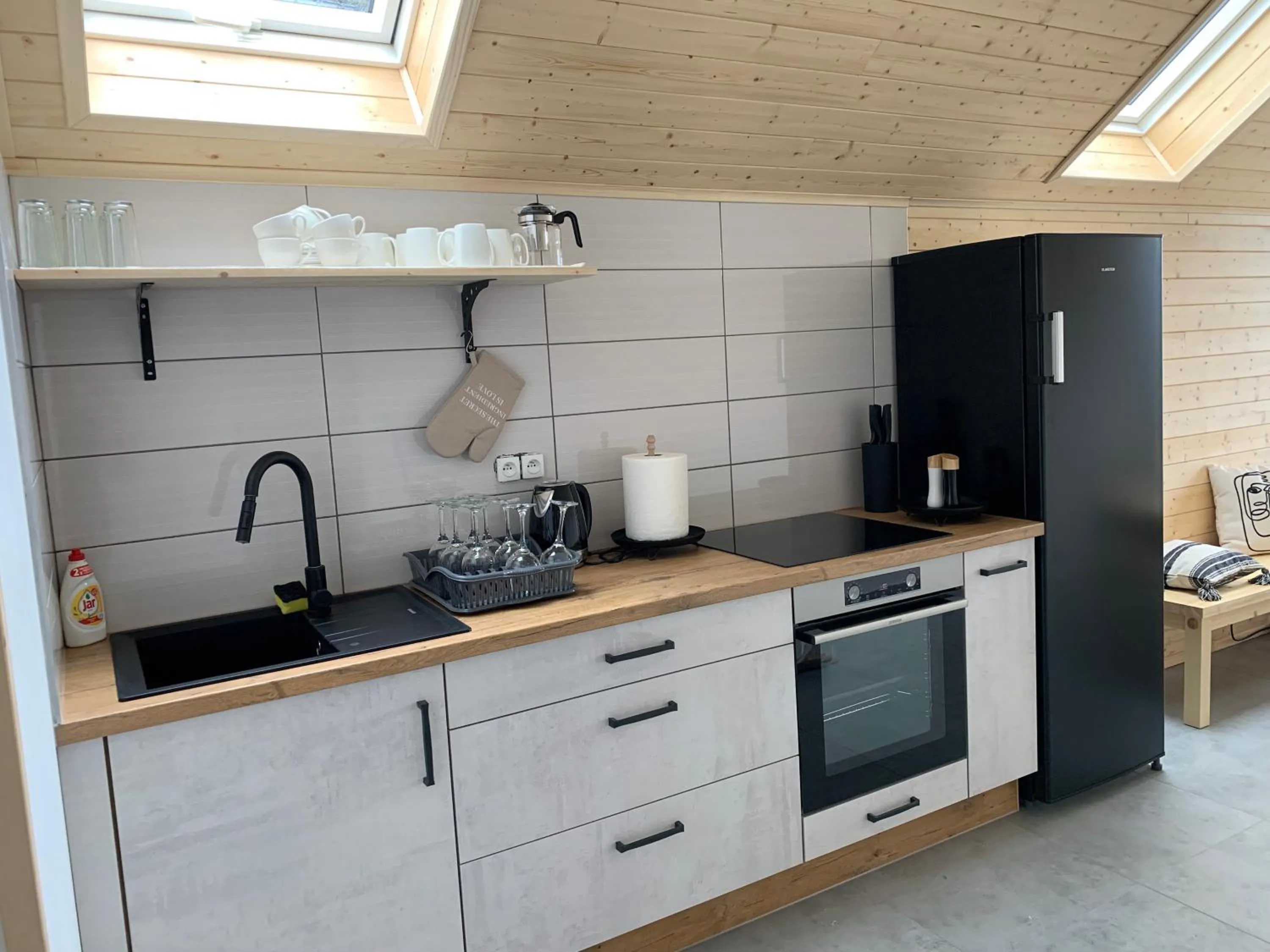 Kitchen or kitchenette in Penzion Pod pecí