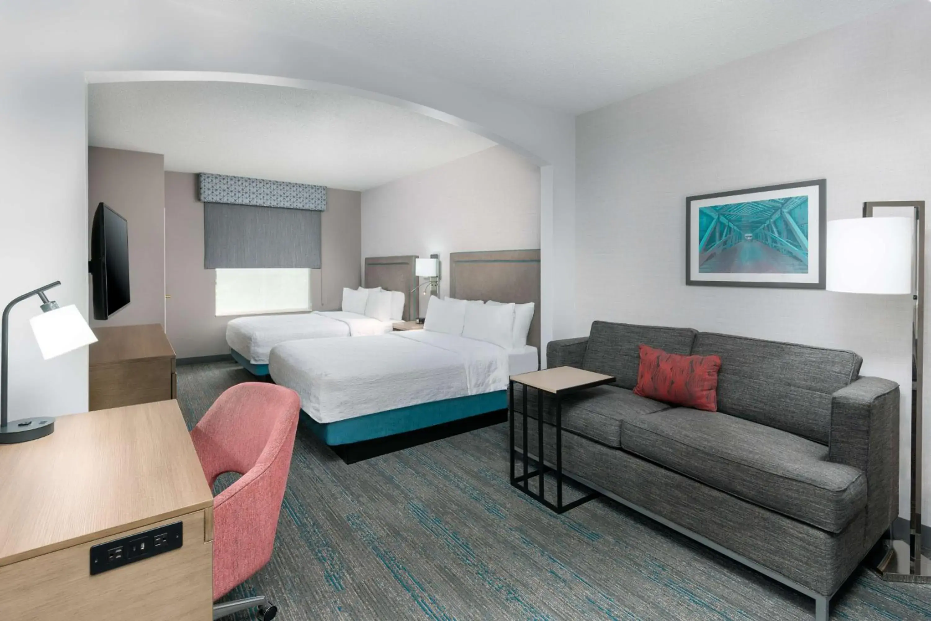 Queen Room with Two Queen Beds and Sofa Bed - Non-Smoking in Hampton Inn Boston Bedford Burlington Queen Room with Two Queen Beds and Sofa Bed - Non-Smoking in Hampton Inn Boston Bedford Burlington