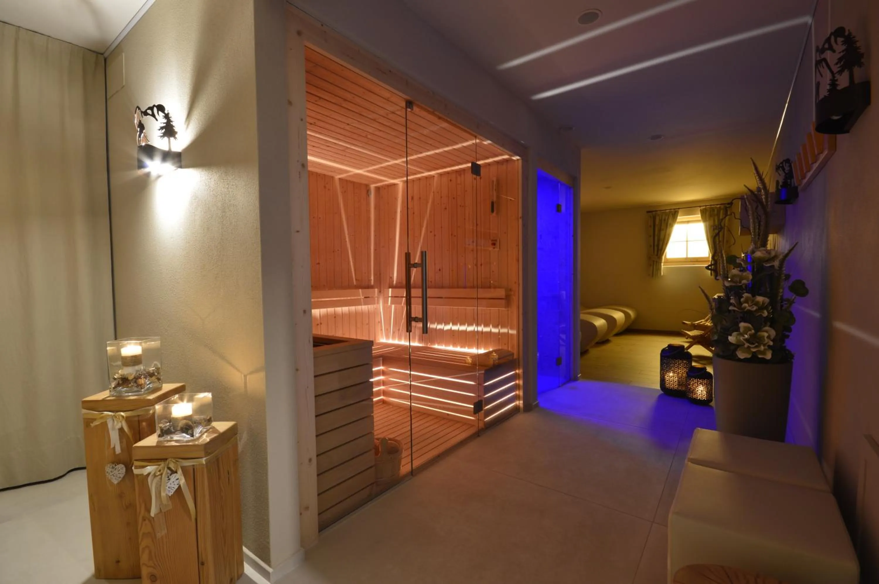 Sauna, Bed in Hotel Garnì Sant'Antonio con Spa