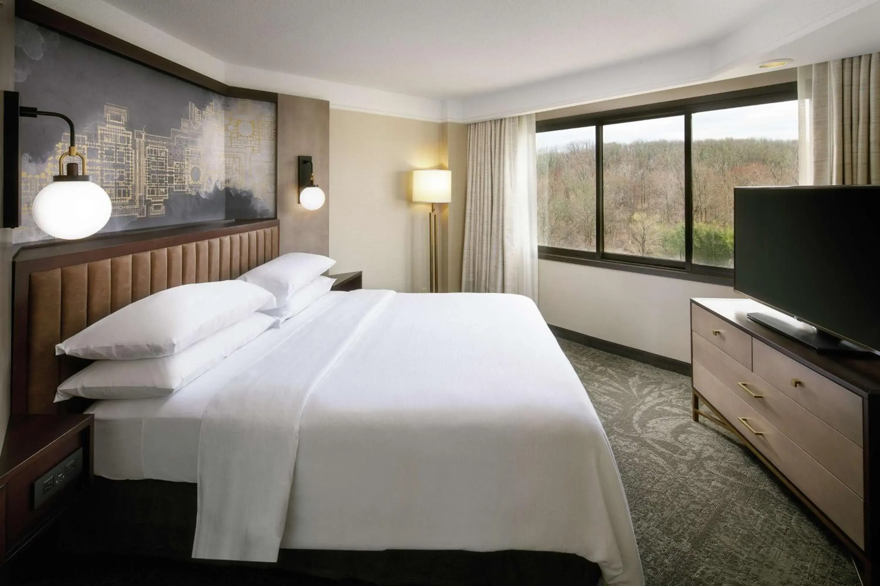 Two-Room Suite with One King Bed, One Queen Sofa Bed and Bath Tub in Embassy Suites Tysons Corner Two-Room Suite with One King Bed, One Queen Sofa Bed and Bath Tub in Embassy Suites Tysons Corner