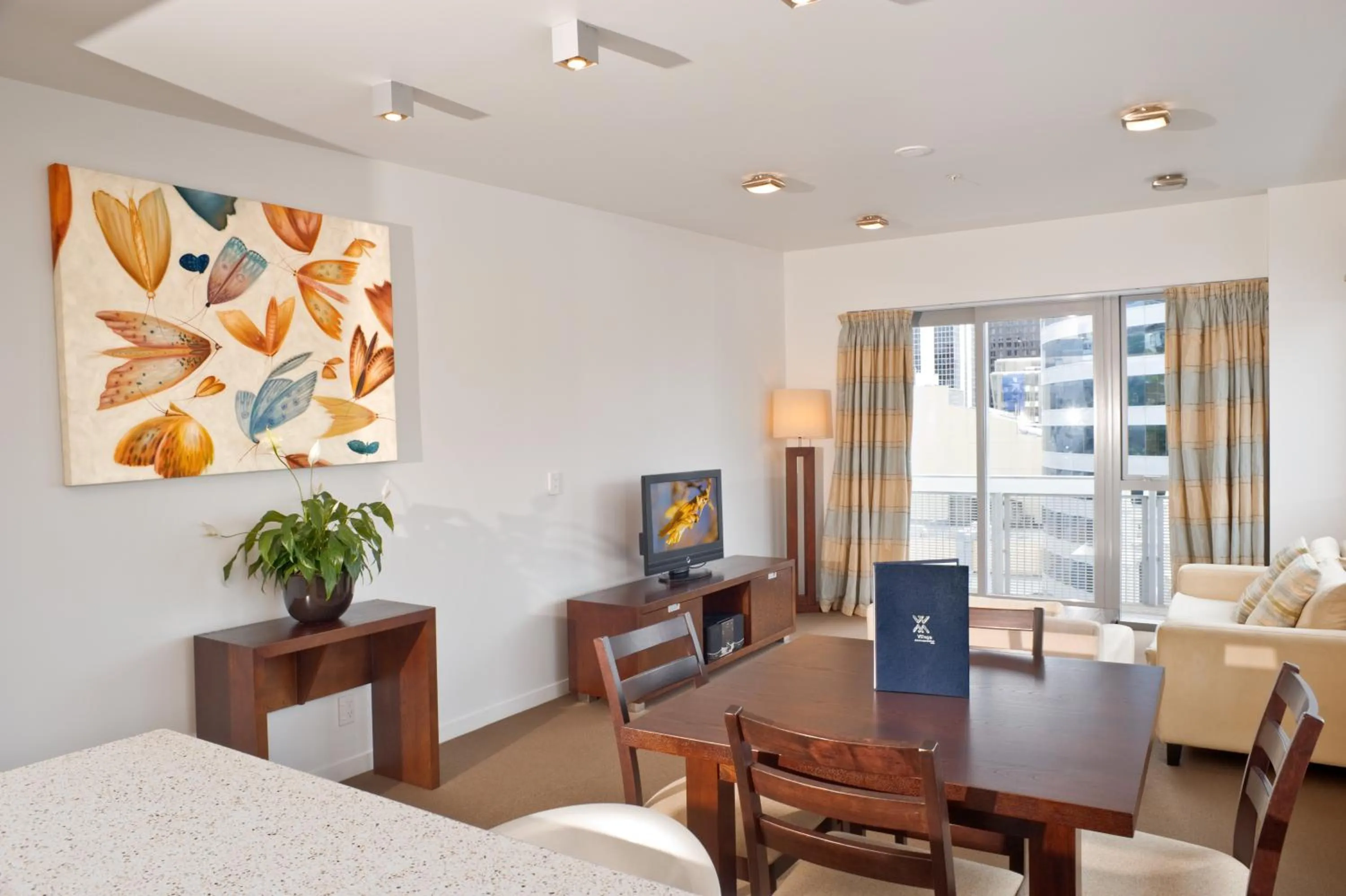 Living room in Boulcott Suites