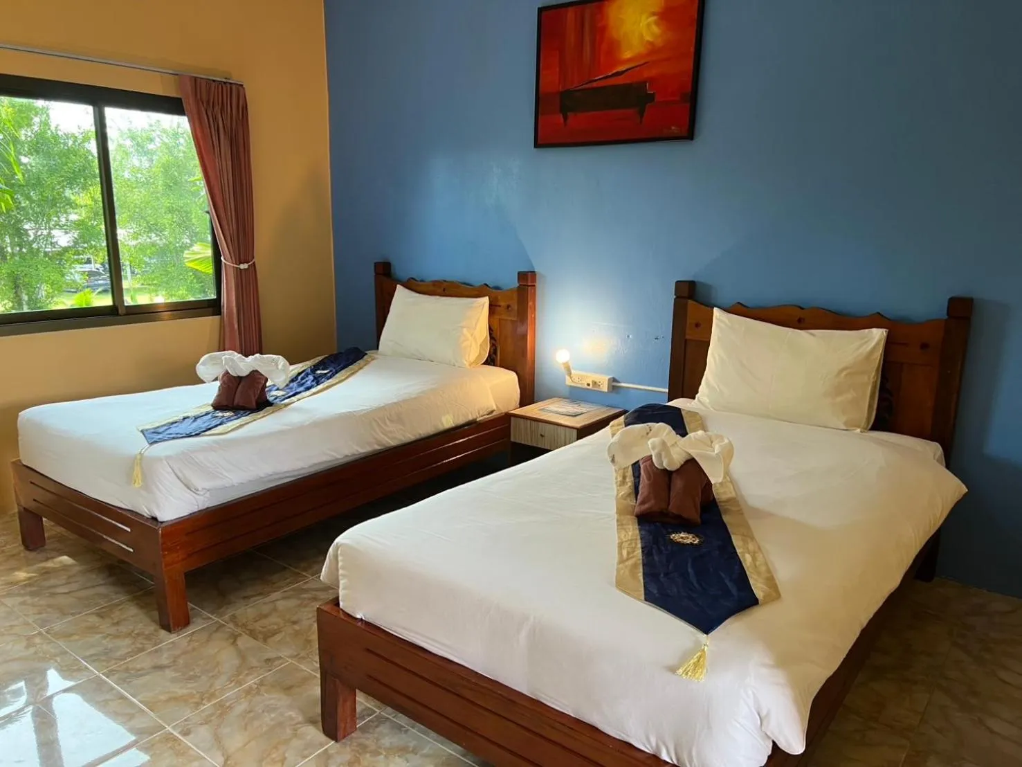 Bed in Diamond Beach Resort