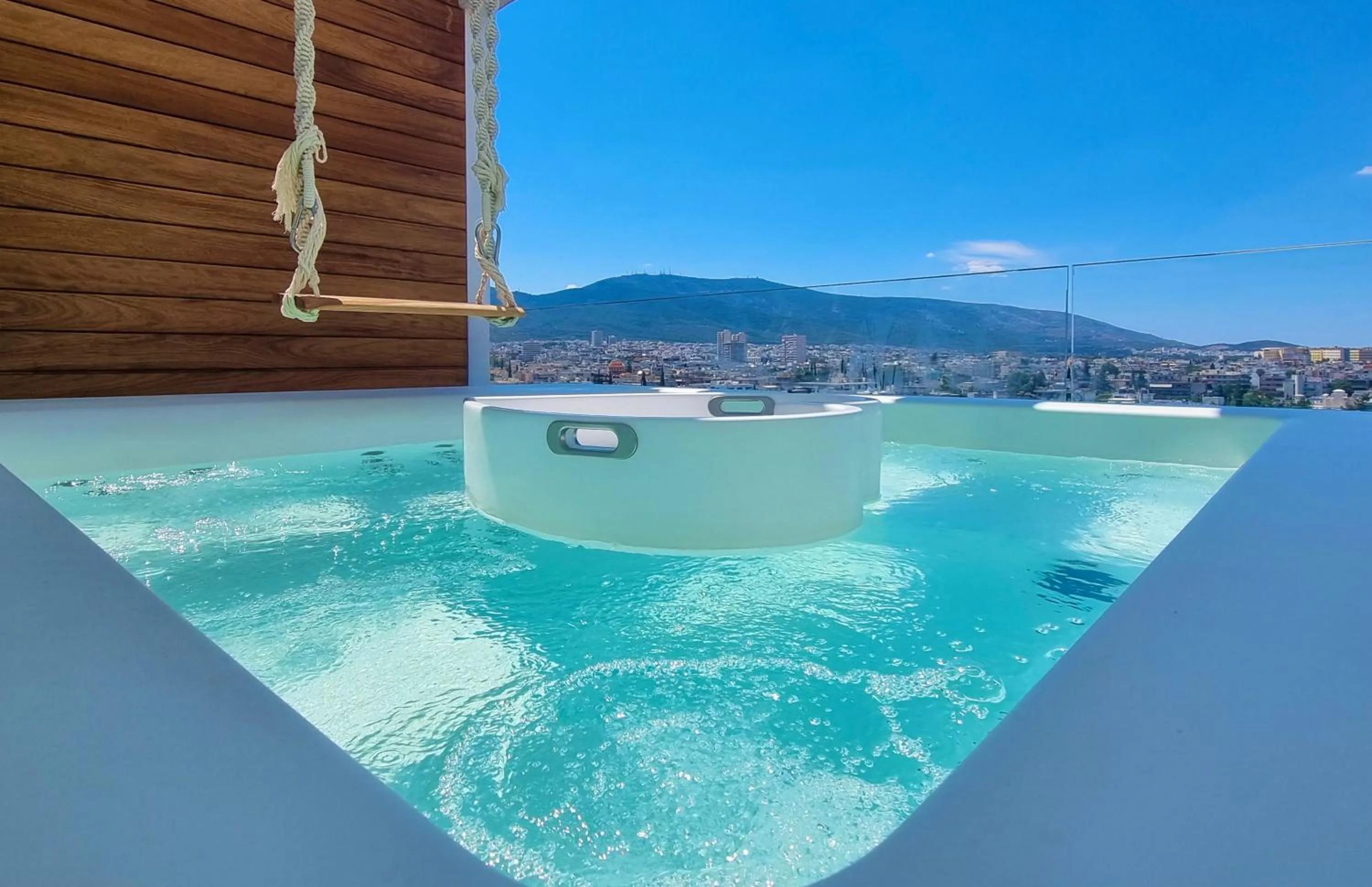 Hot Tub in One 360 Skyline Athens Penthouses