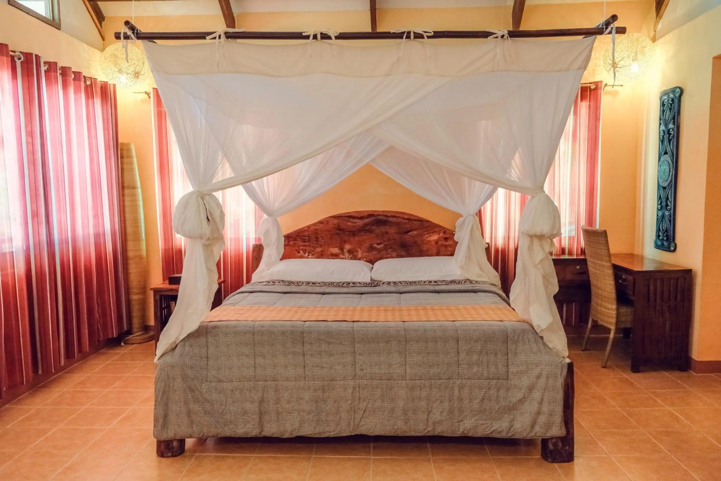 Bed in Flower Island Resort