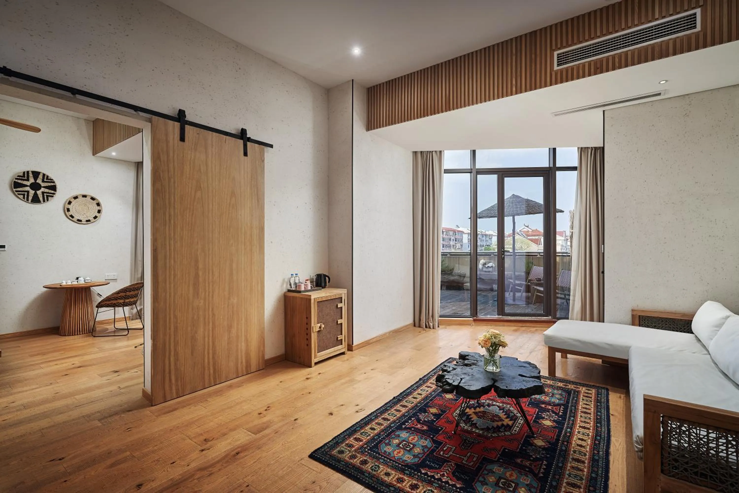 Living room in Manli Hotel Shanghai Pudong Airport Branch -Provide free shuttle buses to Pudong Airport and Disneyland