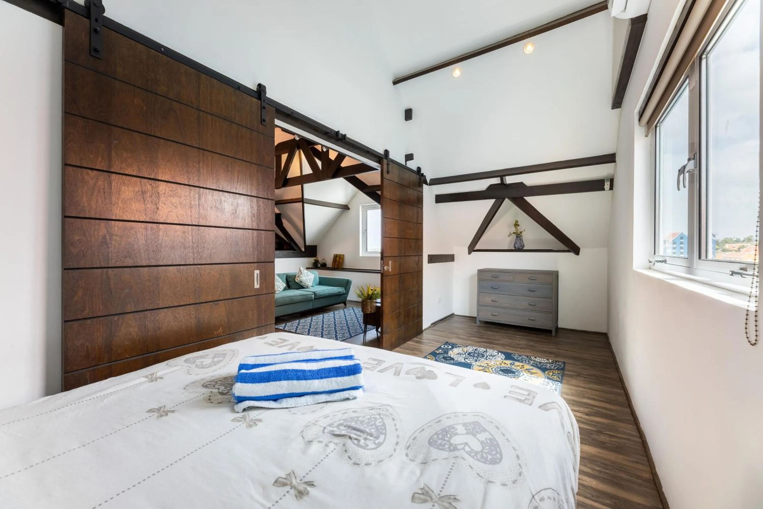Bedroom, Bed in Blue Marlin Handelskade Apartments