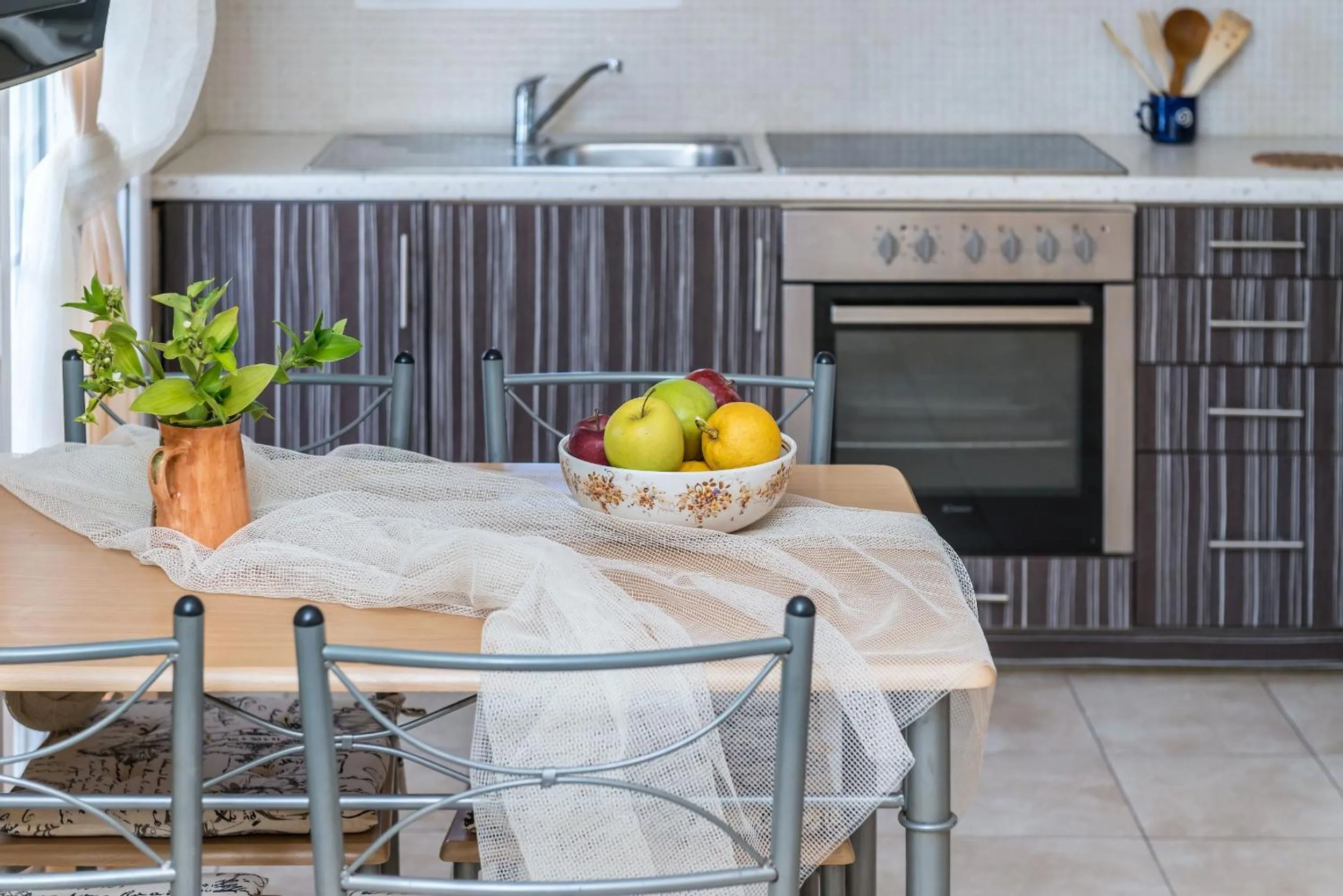 Kitchen or kitchenette in Lorenzo Villas with Private Pool, 200m from the beach, by ZanteWize