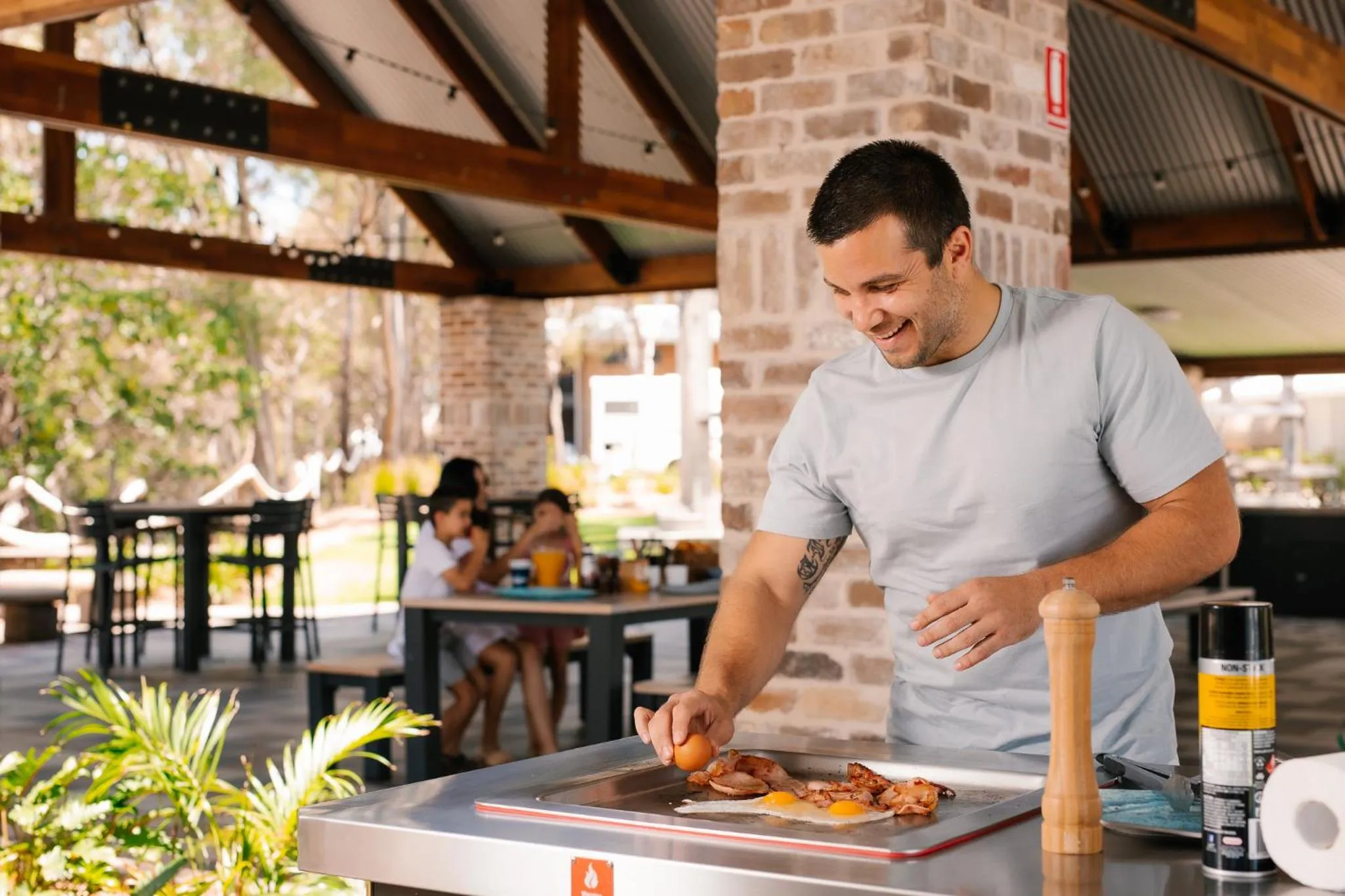 BBQ facilities in BIG4 Sandstone Point Holiday Resort Bribie Island