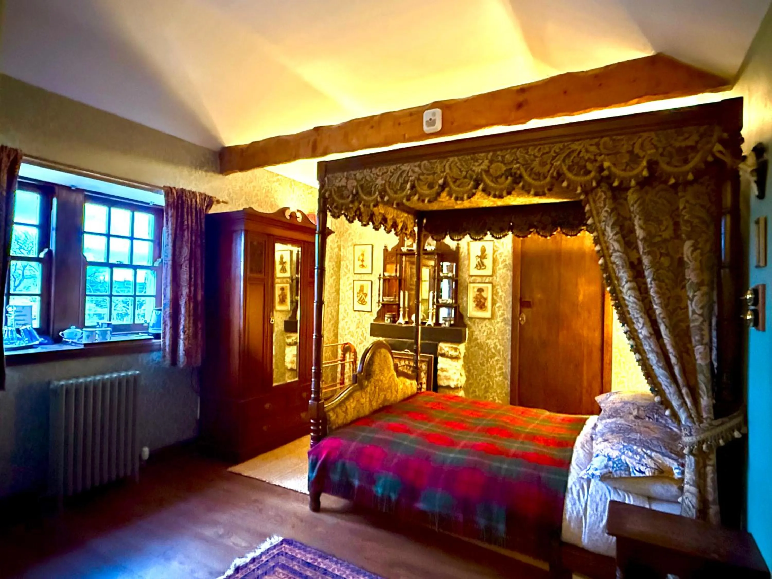 Bed in The Lady Maxwell Room at Buittle Castle