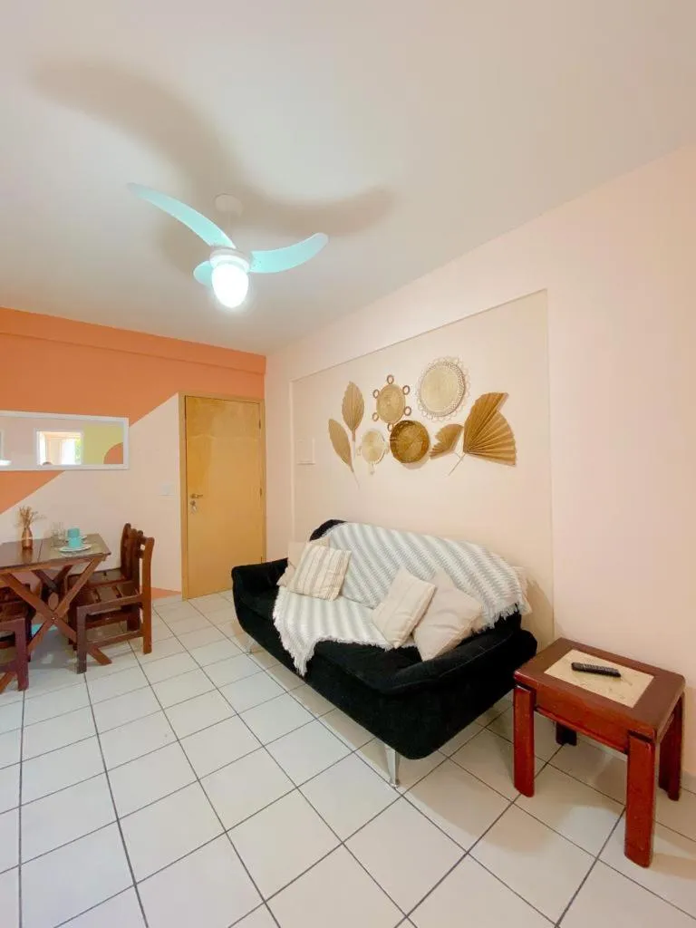 Living room, Bed in Apto lindo e aconchegante com piscina 202A