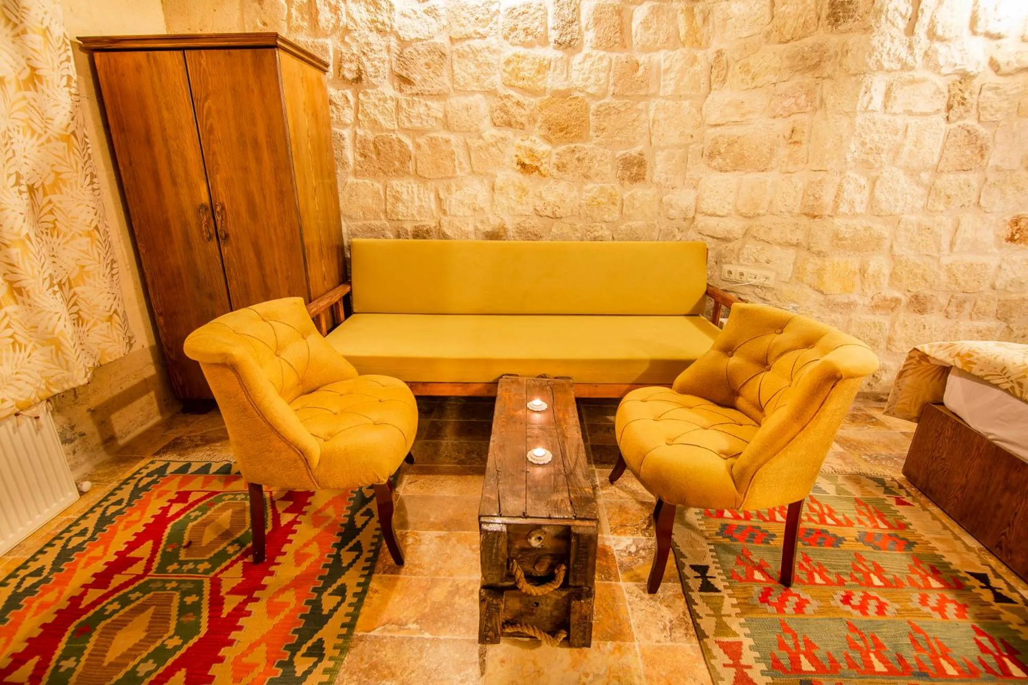 Seating area in kayadibi cave hotel