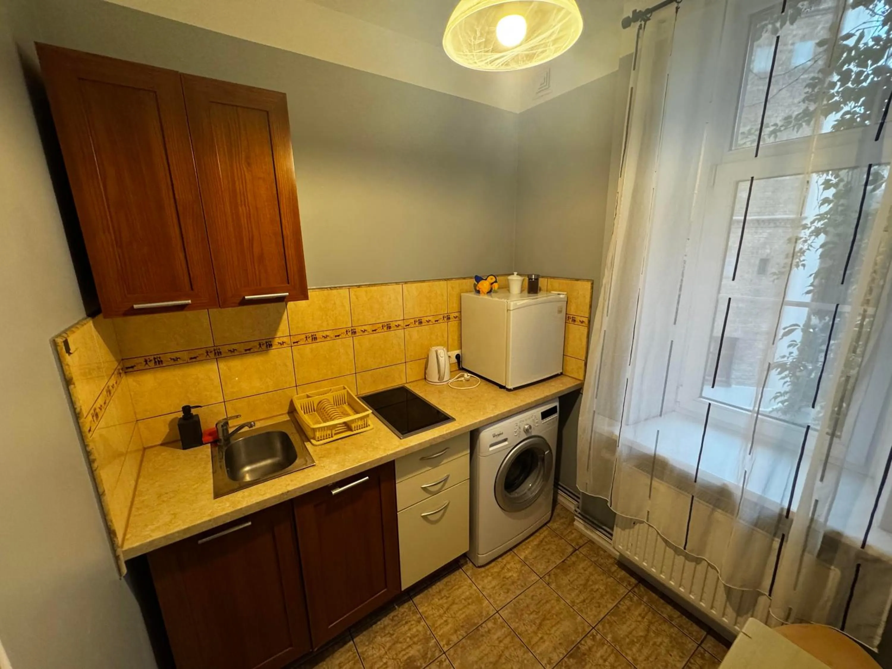 Kitchen or kitchenette in ApartHotel Riga