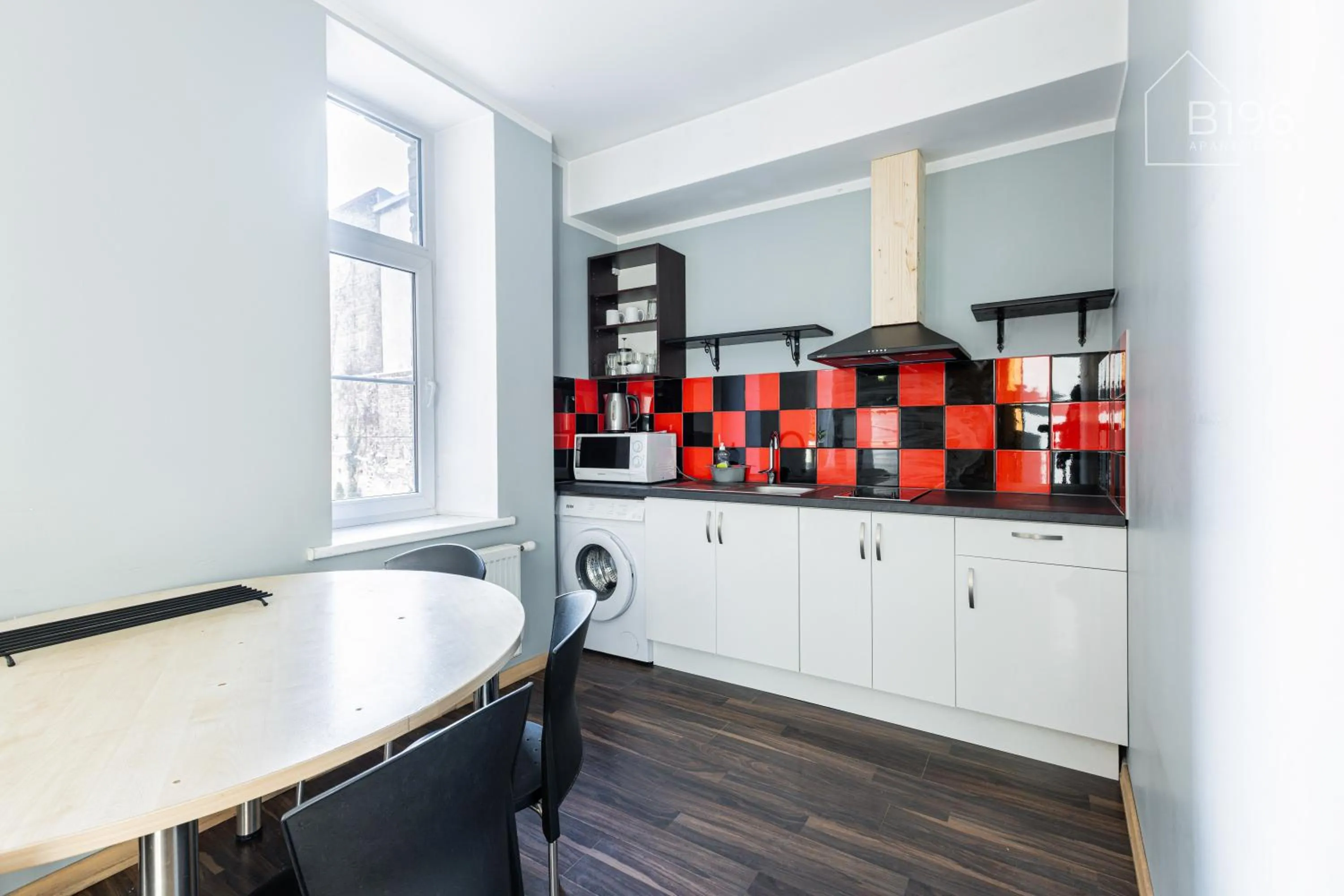 Communal kitchen in ApartHotel Riga