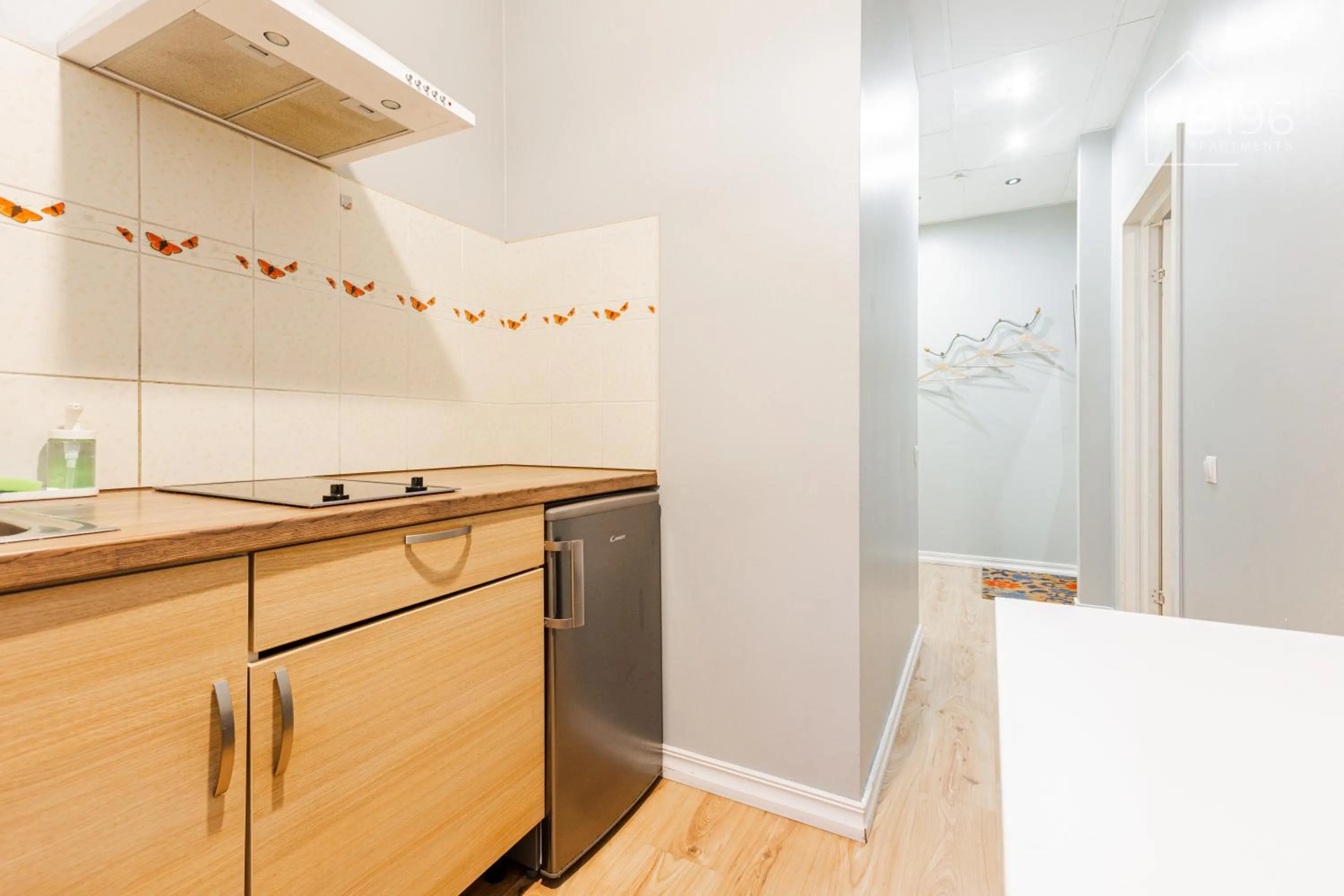 Kitchen or kitchenette in ApartHotel Riga