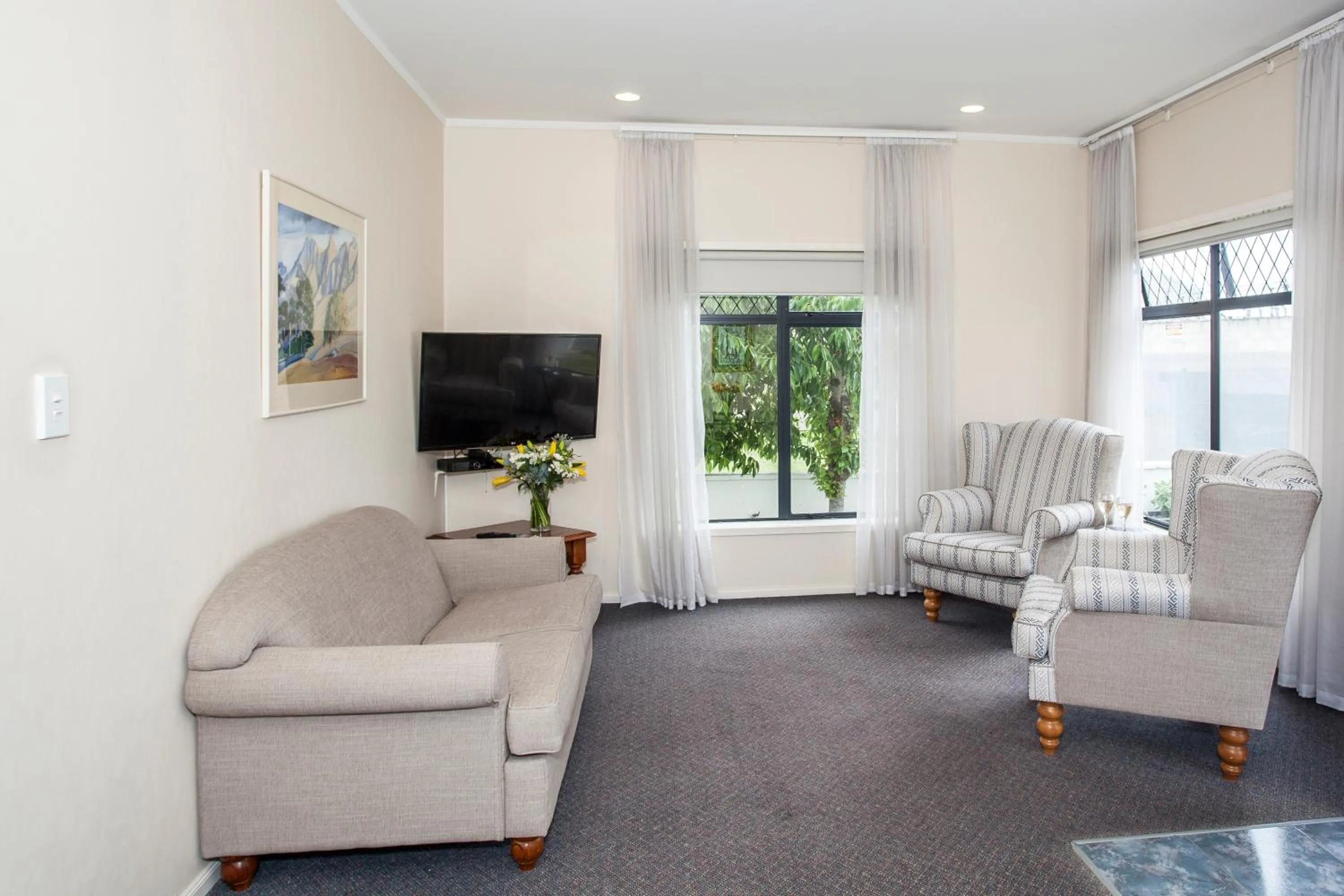 Living room in Te Mata Lodge