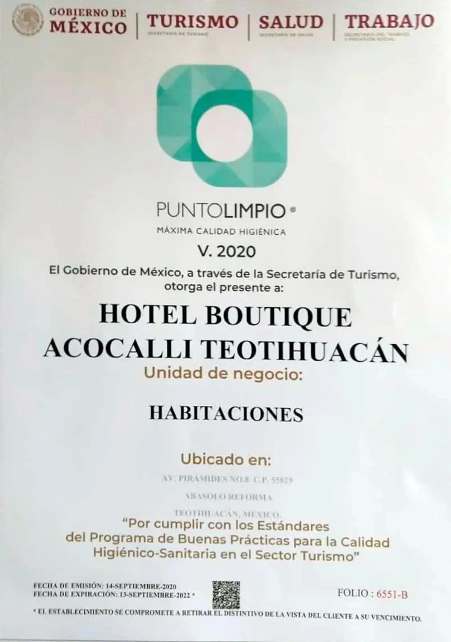 Certificate/Award in Hotel Boutique Acocalli