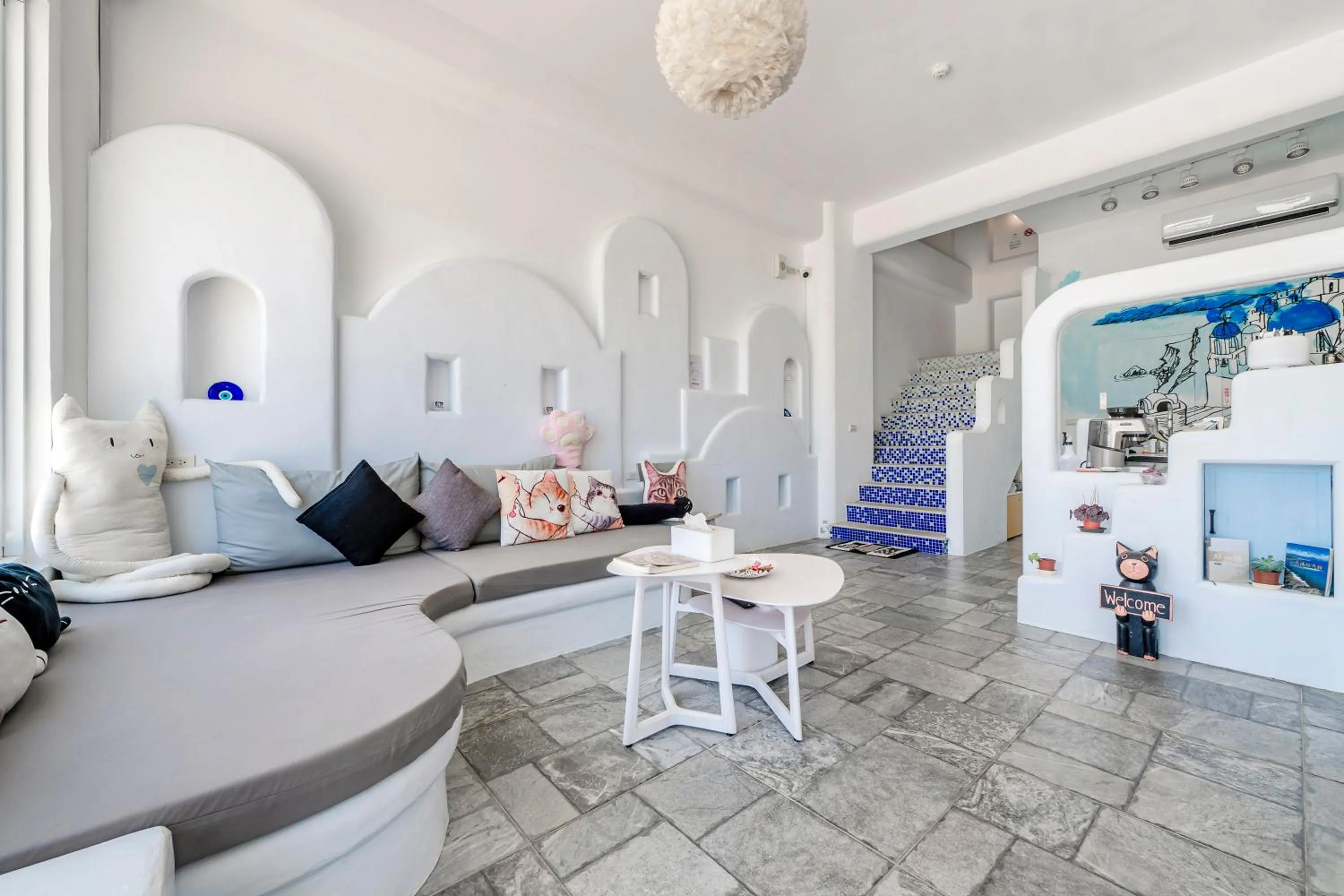 Living room in Cat at Greece