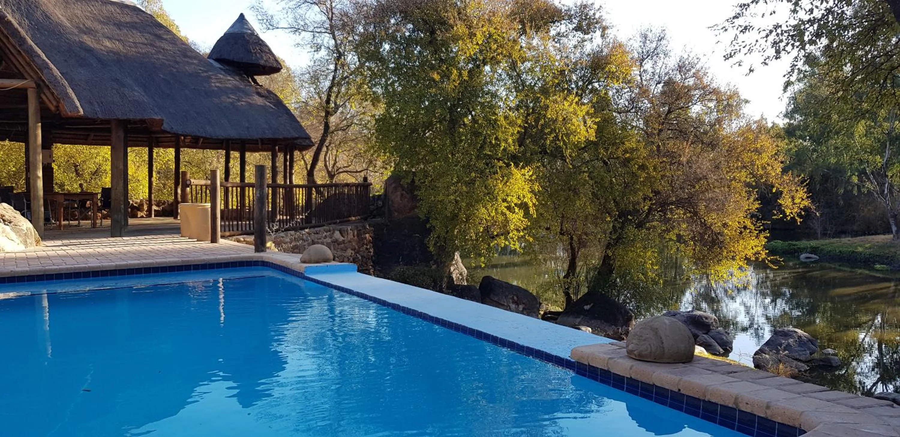 Pool view in River Rock Lodge