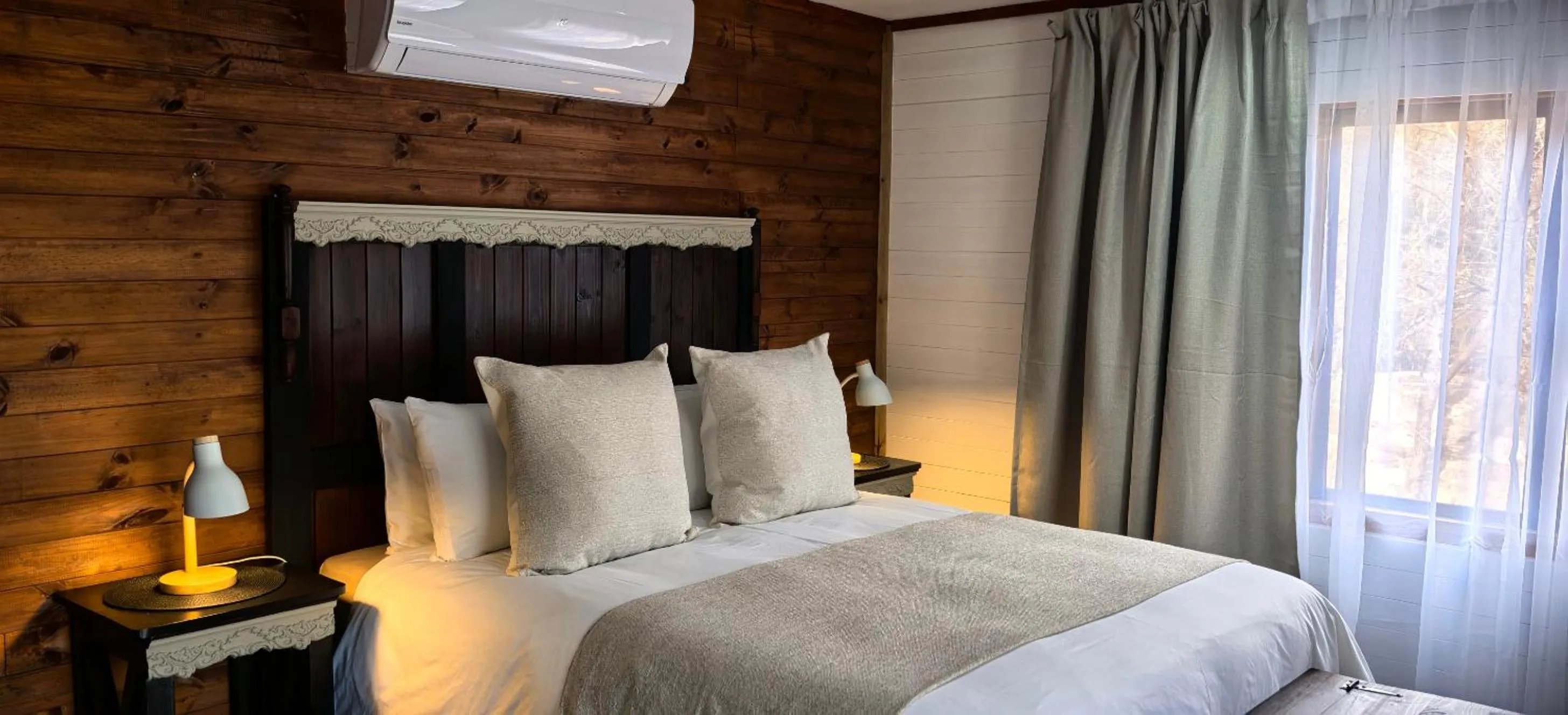 Bed in River Rock Lodge