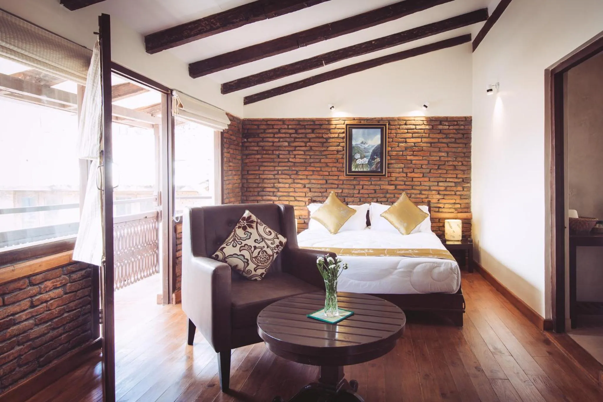 Living room, Bed in Hotel Patan House