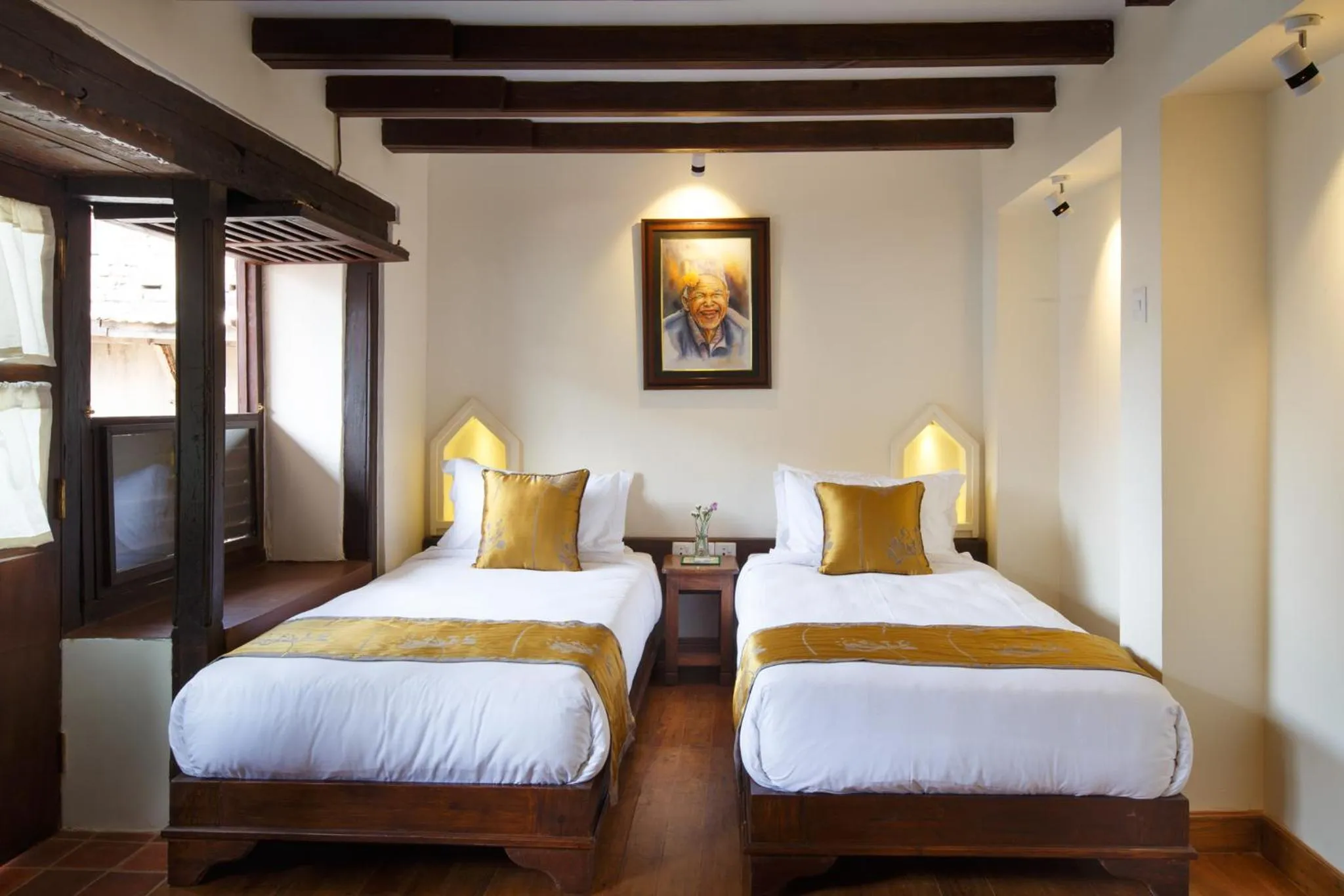 Bed in Hotel Patan House