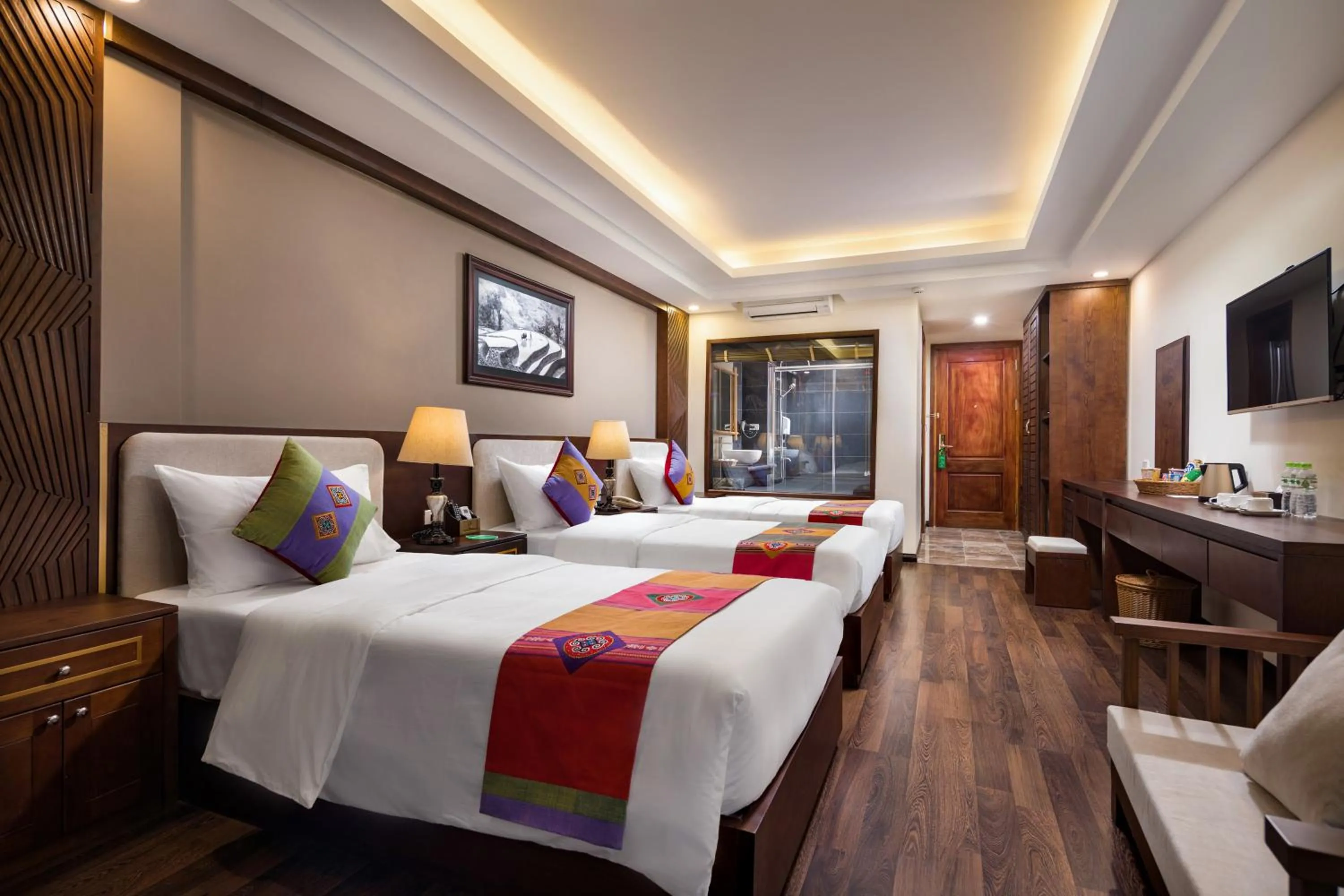 Bed in The View Sapa Hotel