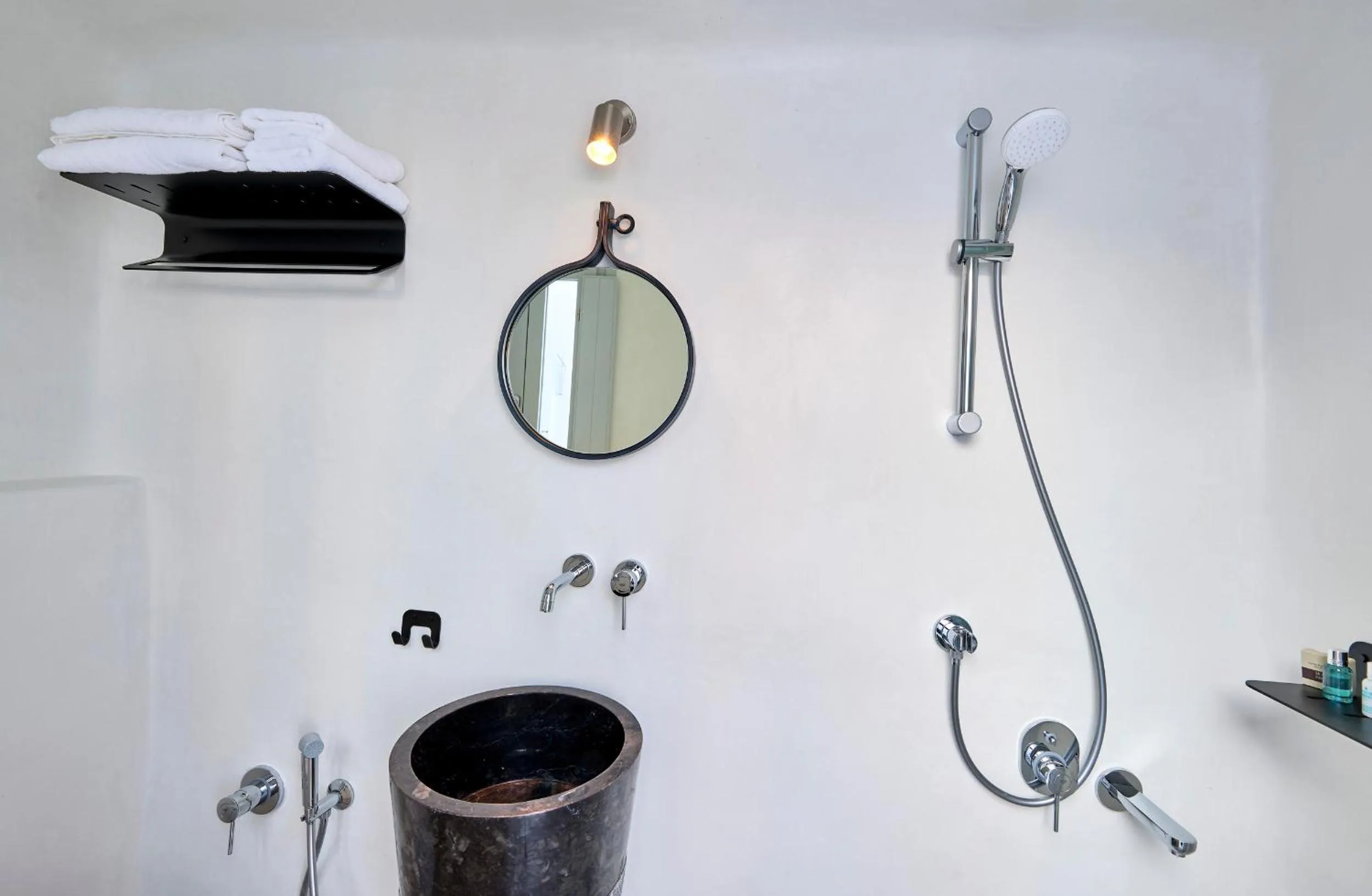 Shower in Cave Suite Oia