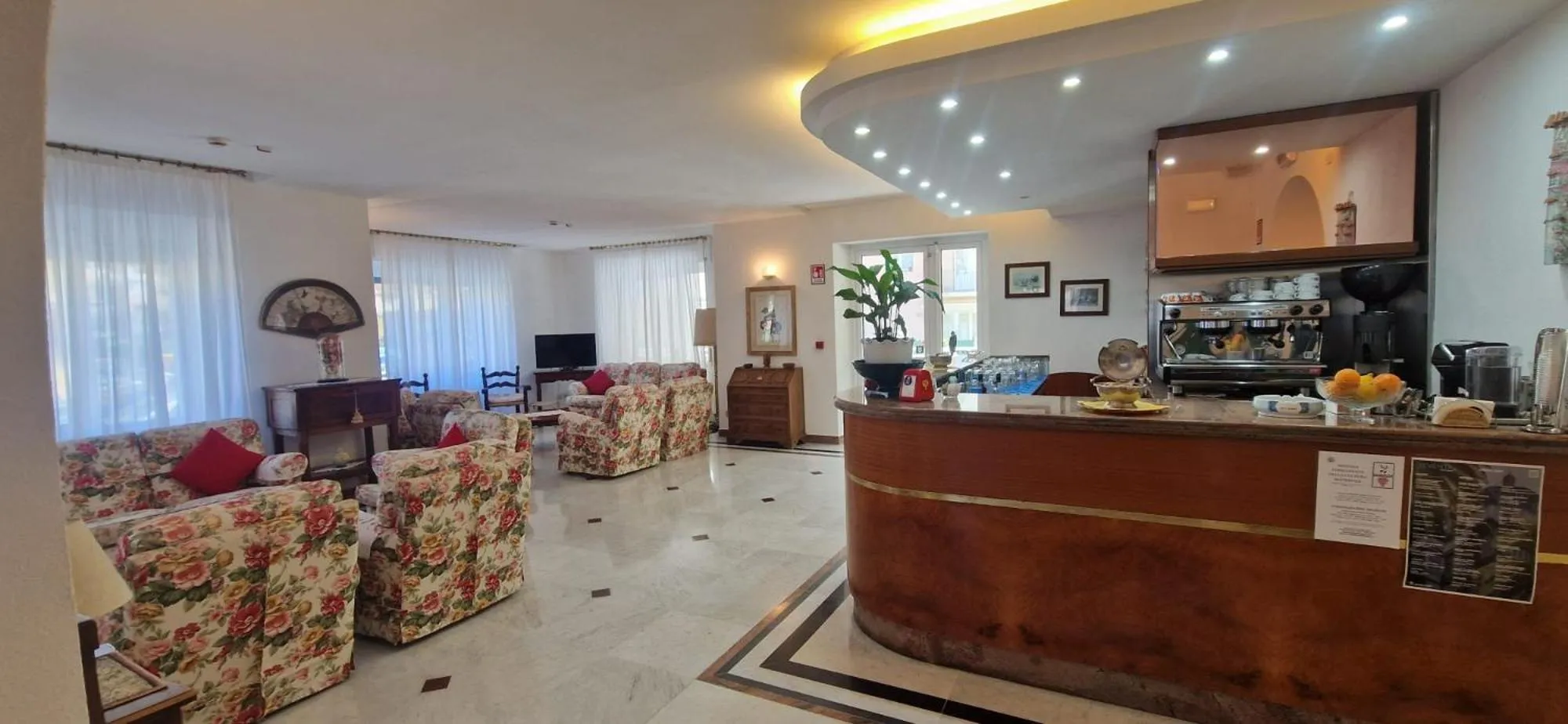 Seating area in Hotel Dora