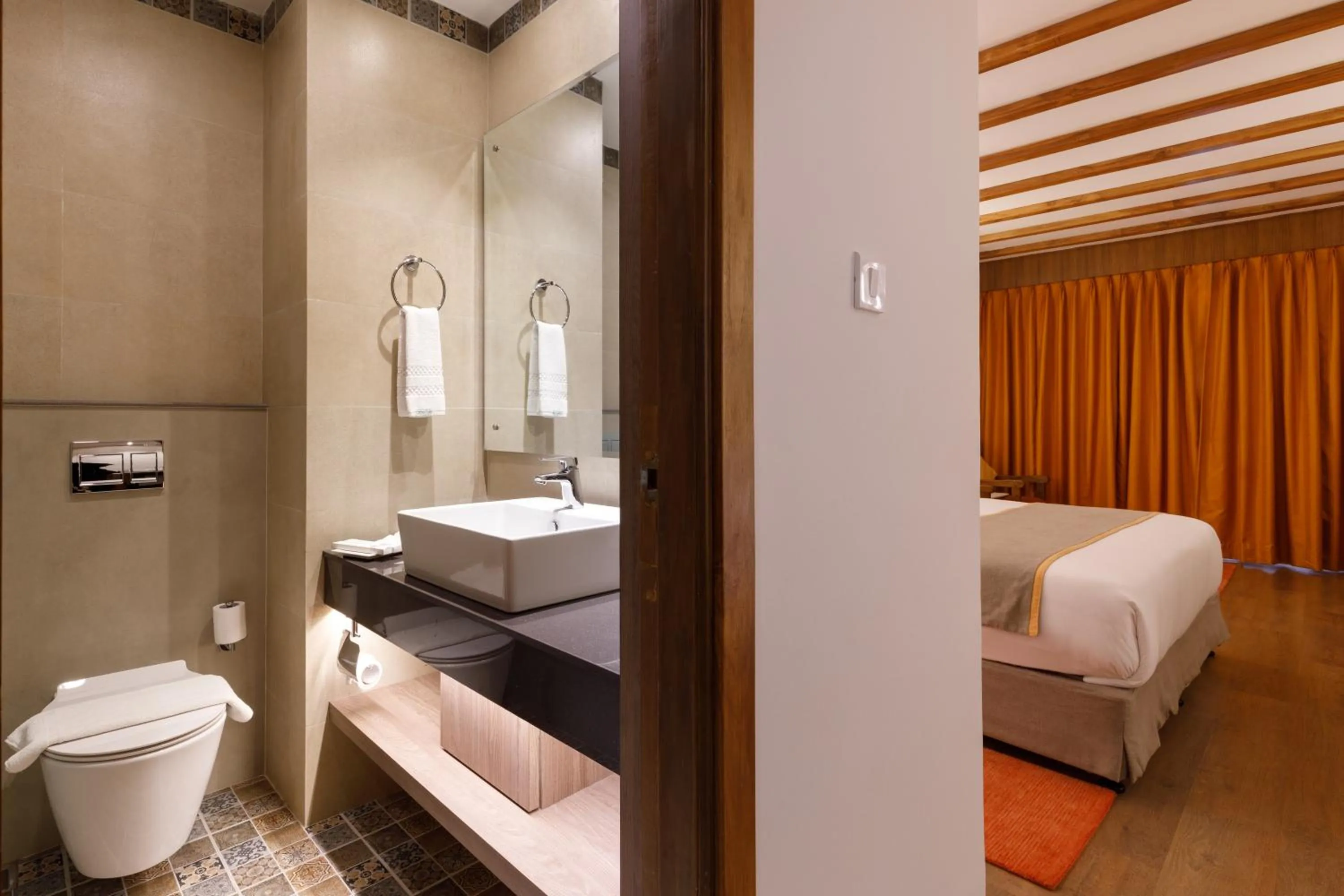 Toilet, Bed in Club Himalaya, by ACE Hotels