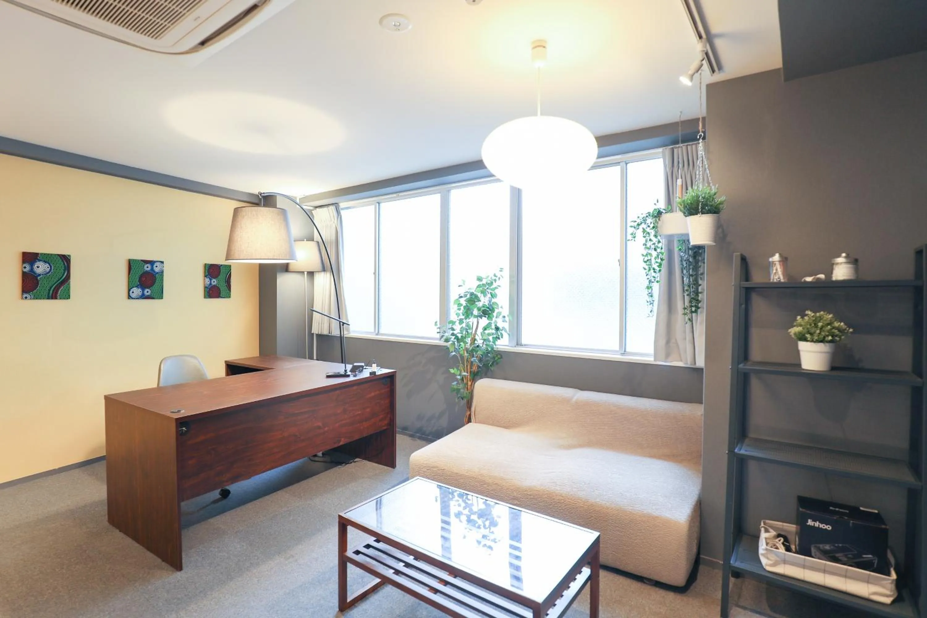 Living room, Bed in Hakata apartment