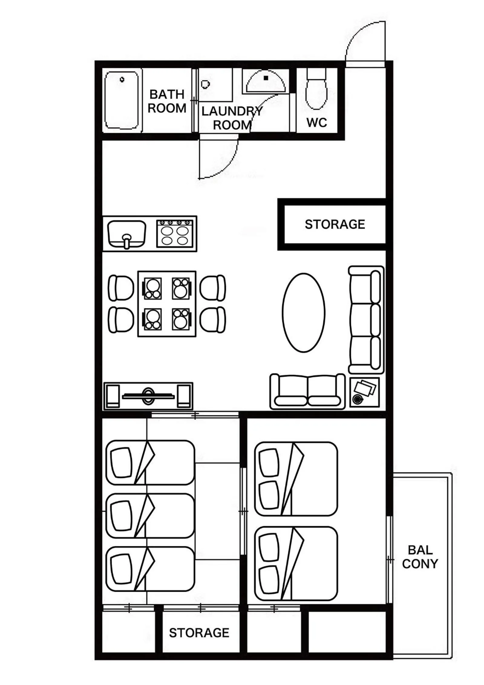 Floor plan in Hakata apartment