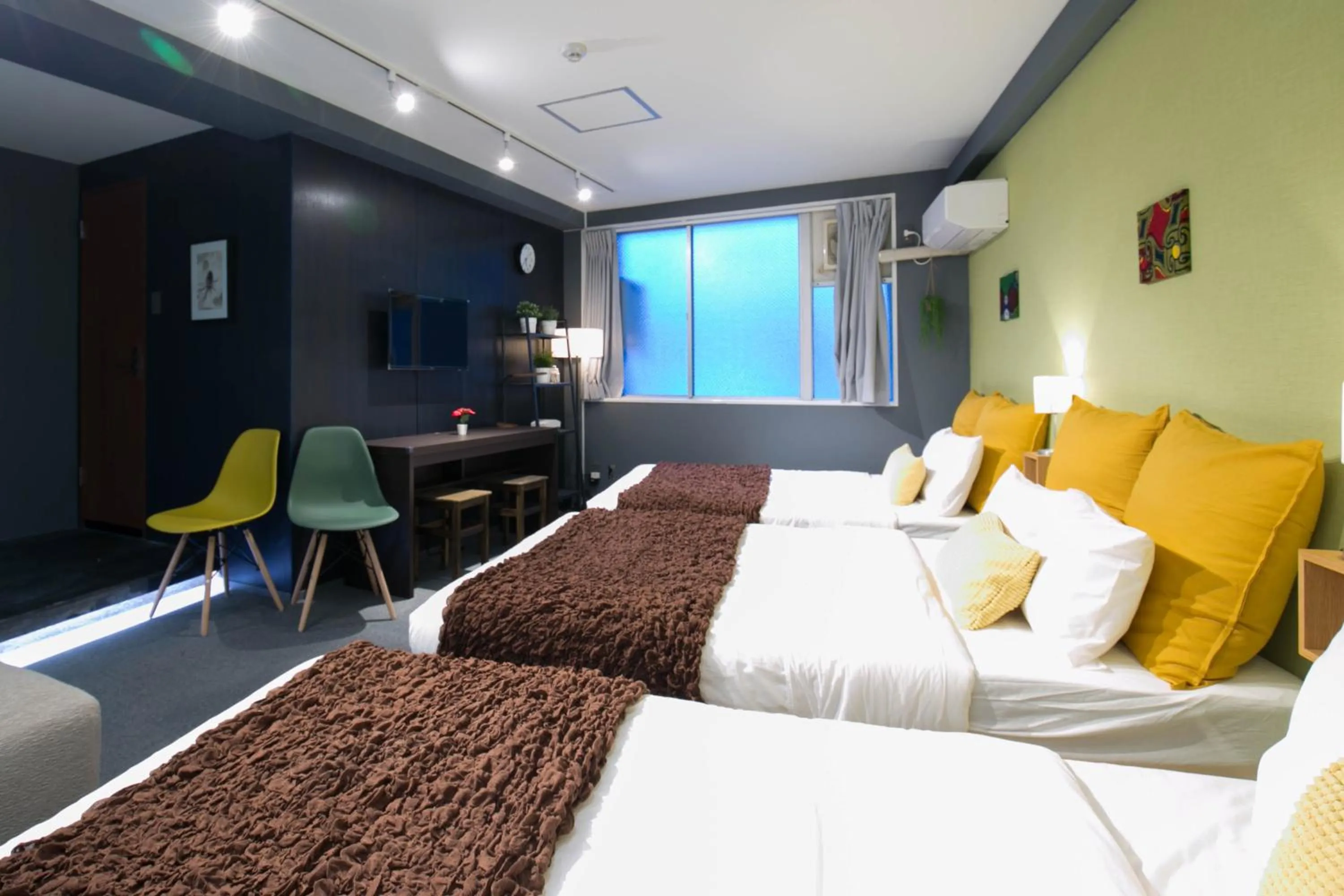 Bedroom, Bed in Hakata apartment