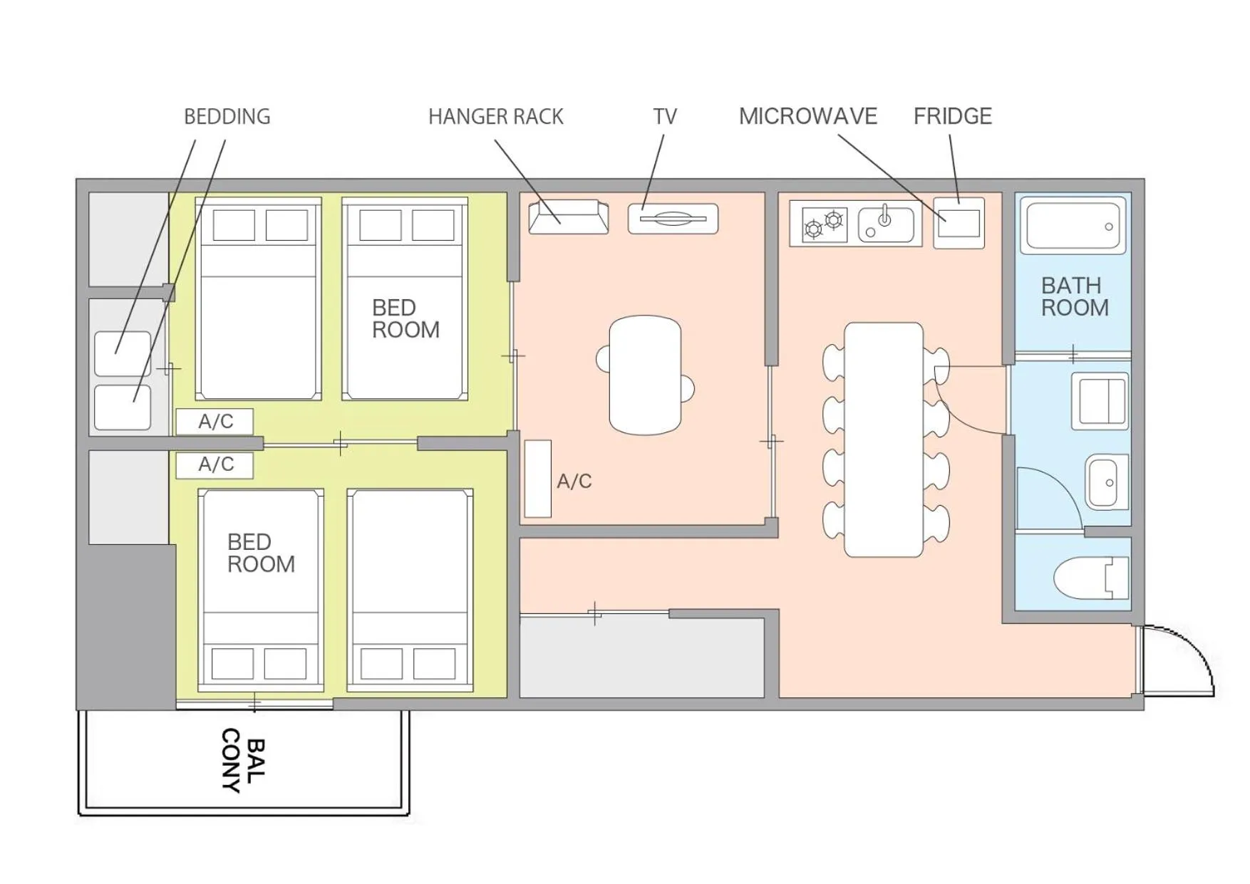 Floor plan in Hakata apartment