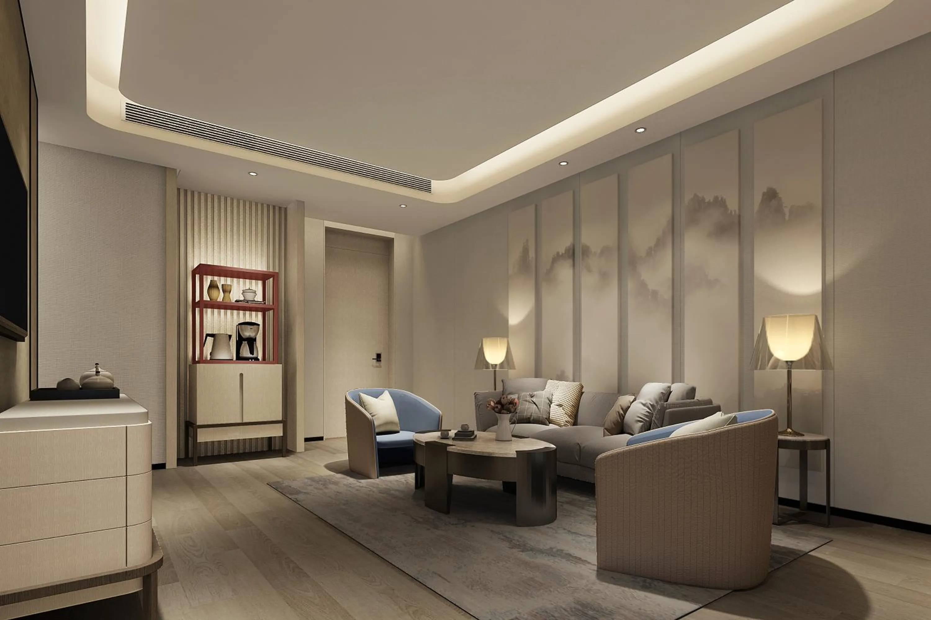 Living room in Howard Johnson Zhujiang Hotel Chongqing