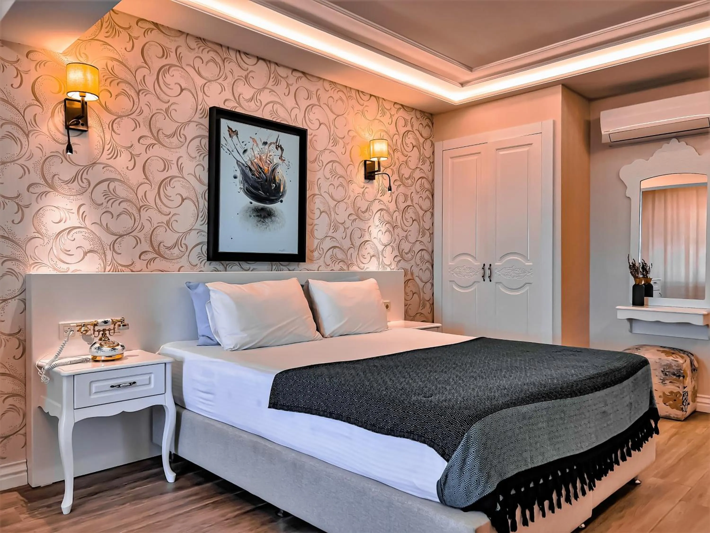 Bed in Assos Longevity Hotel